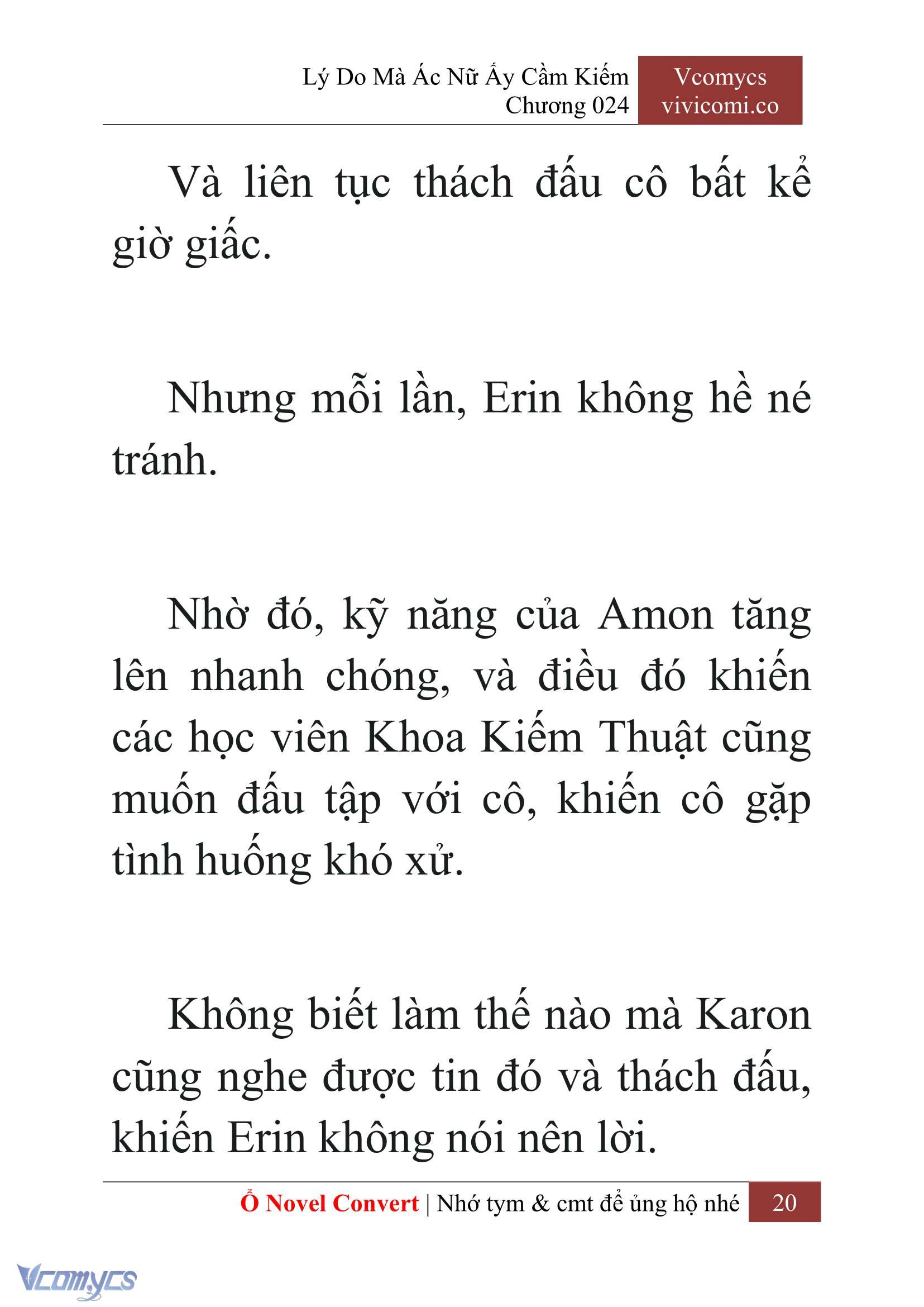 [Novel] Lý Do Mà Ác Nữ Ấy Cầm Kiếm Chap 24 - Next Chap 25