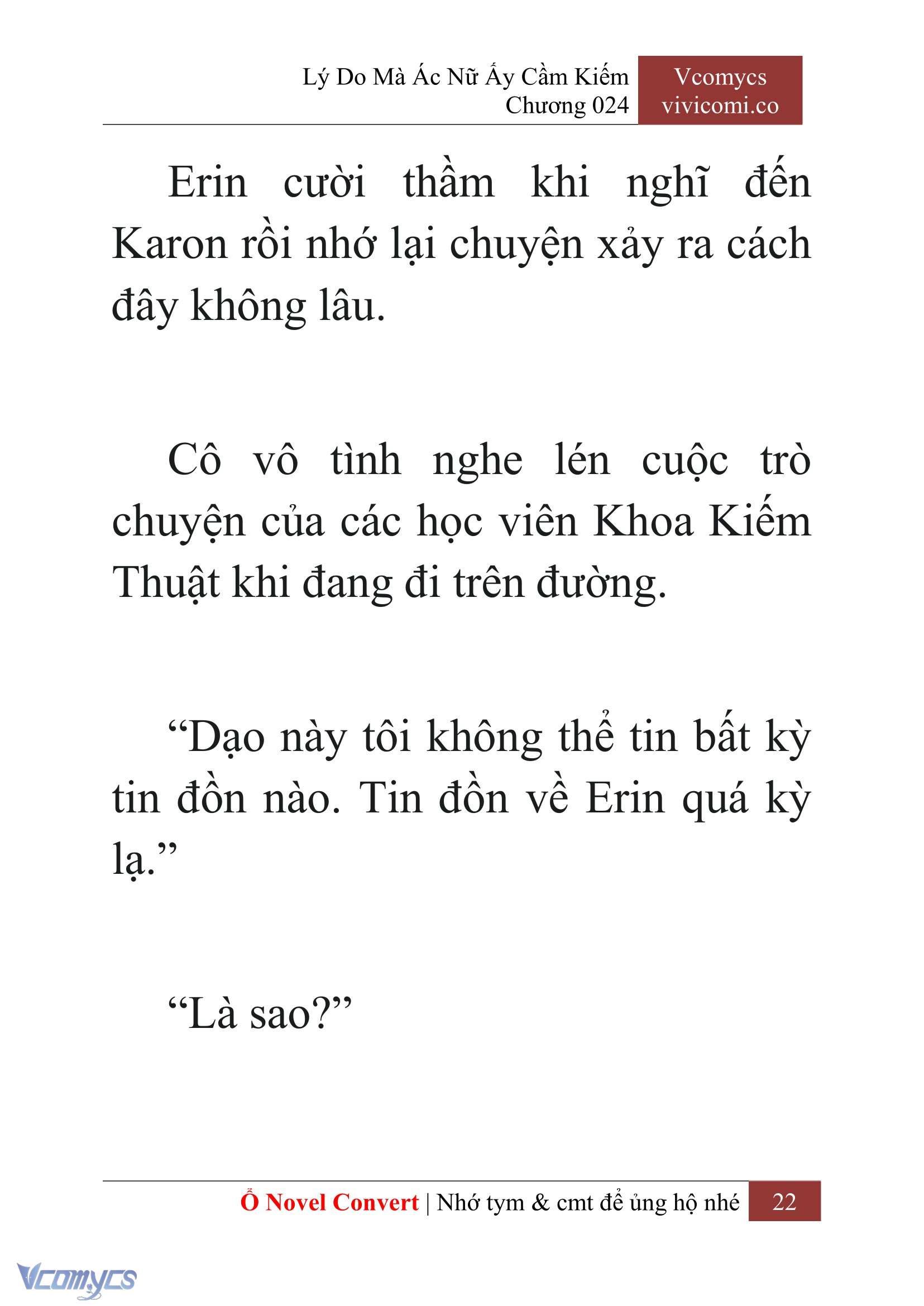[Novel] Lý Do Mà Ác Nữ Ấy Cầm Kiếm Chap 24 - Next Chap 25