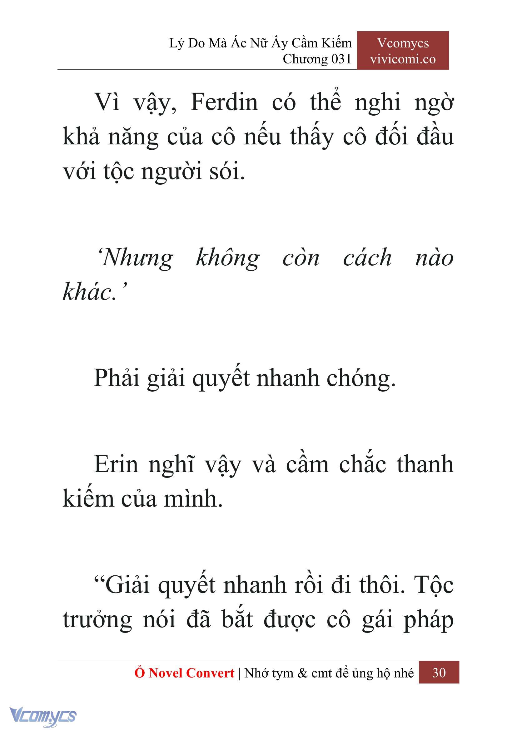[Novel] Lý Do Mà Ác Nữ Ấy Cầm Kiếm Chap 31 - Next Chap 32