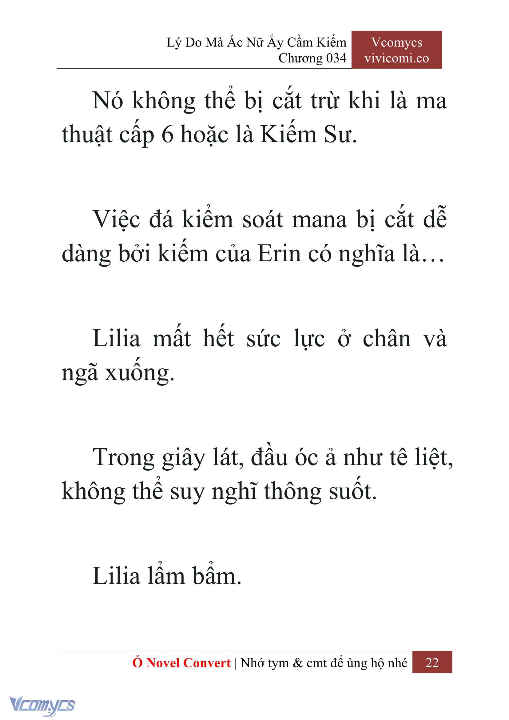 [Novel] Lý Do Mà Ác Nữ Ấy Cầm Kiếm Chap 34 - Next Chap 35