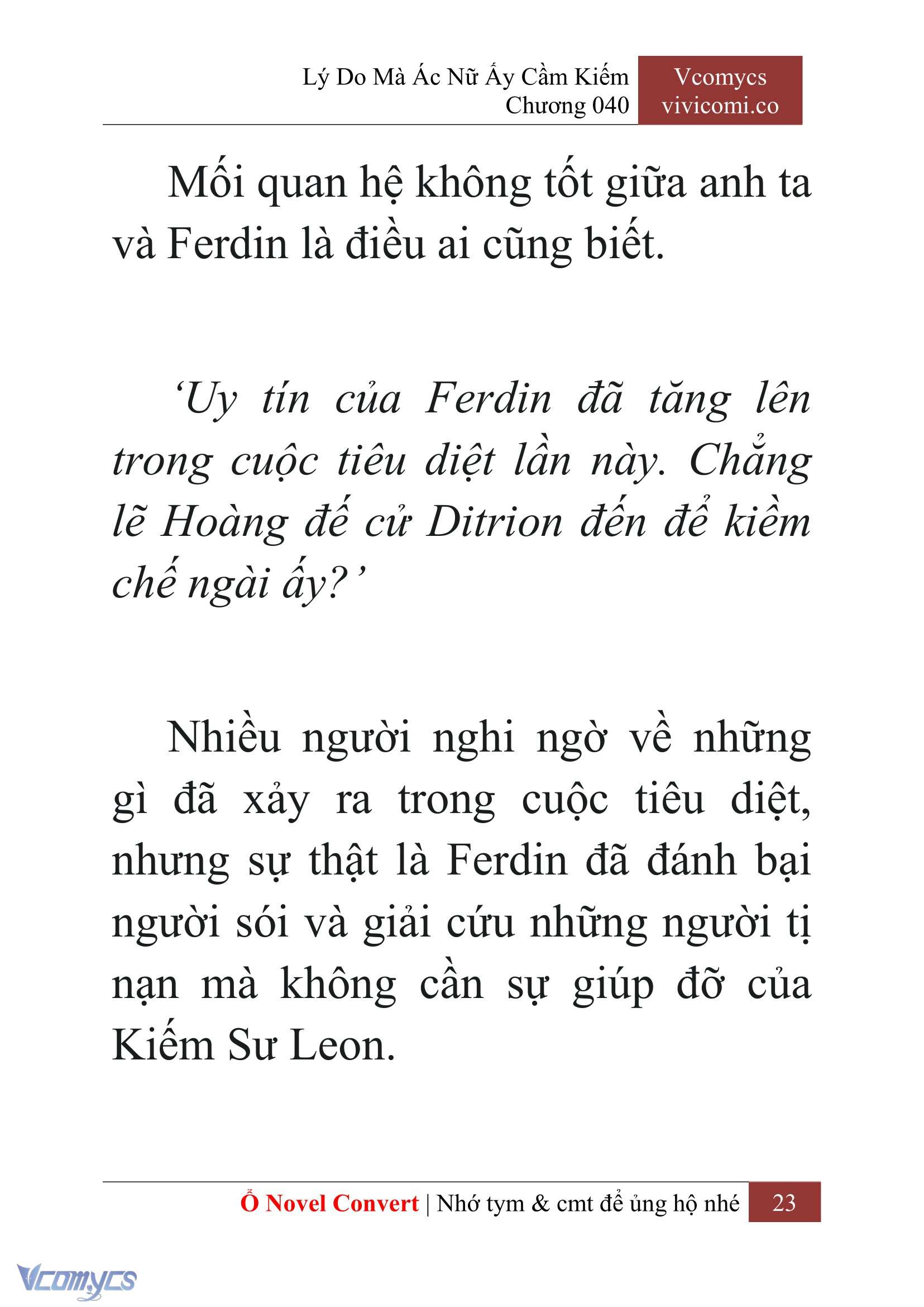 [Novel] Lý Do Mà Ác Nữ Ấy Cầm Kiếm Chap 40 - Next Chap 41