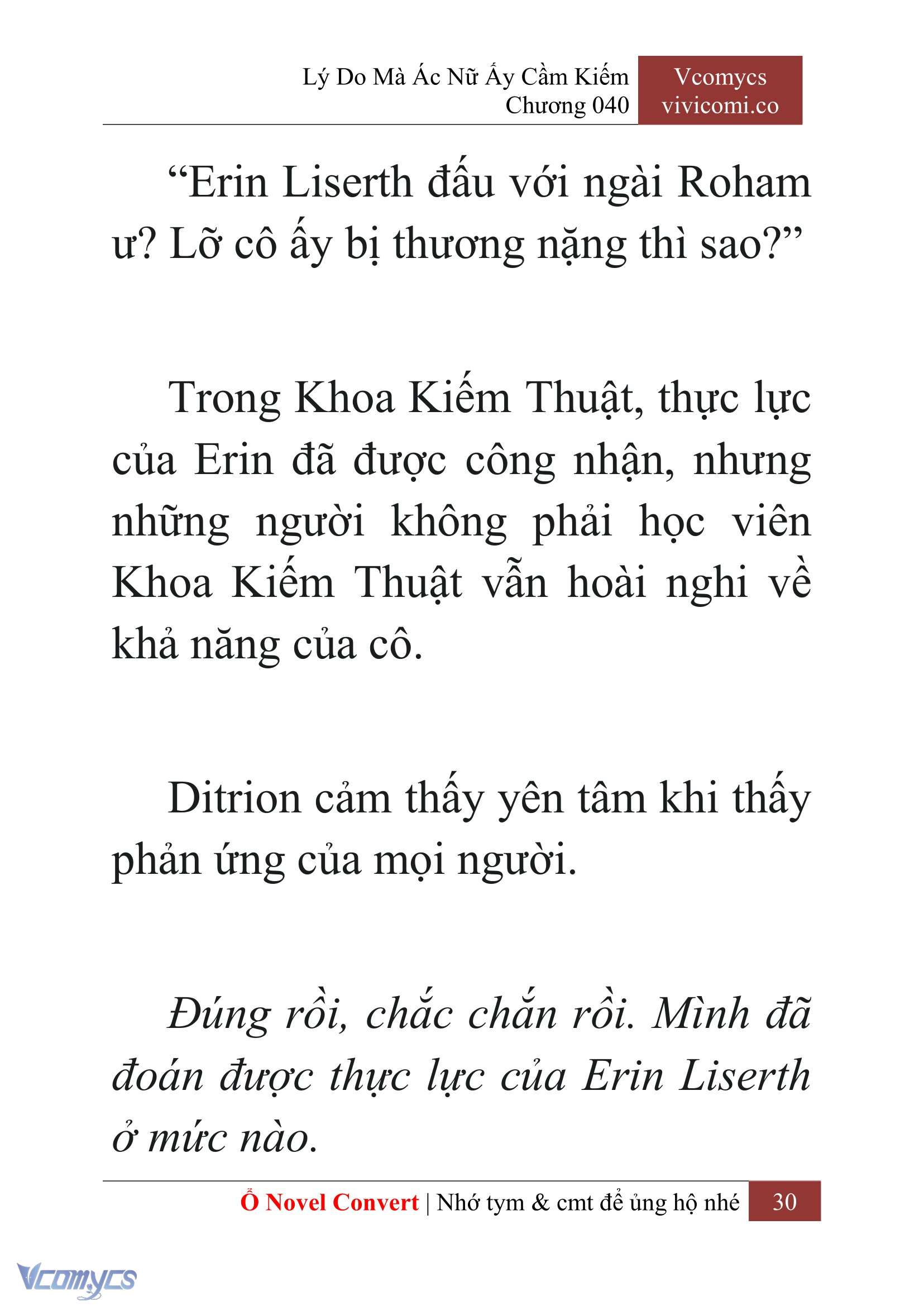 [Novel] Lý Do Mà Ác Nữ Ấy Cầm Kiếm Chap 40 - Next Chap 41