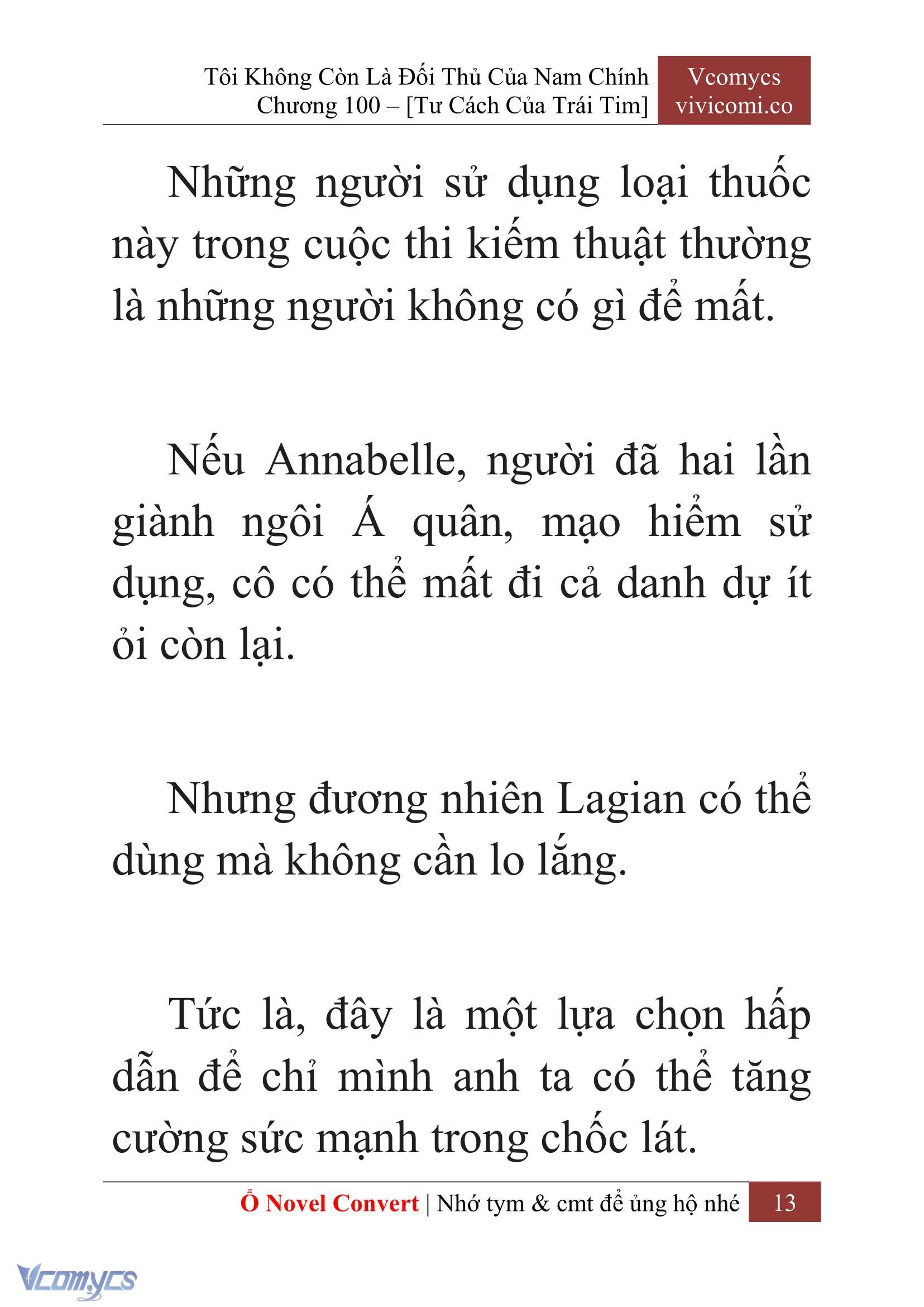 [Novel] Tôi Không Còn Là Đối Thủ Của Nam Chính Chap 100 - Next Chap 101