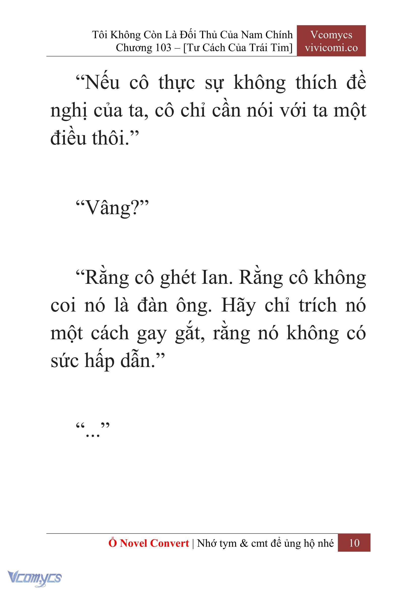 [Novel] Tôi Không Còn Là Đối Thủ Của Nam Chính Chap 103 - Next Chap 104