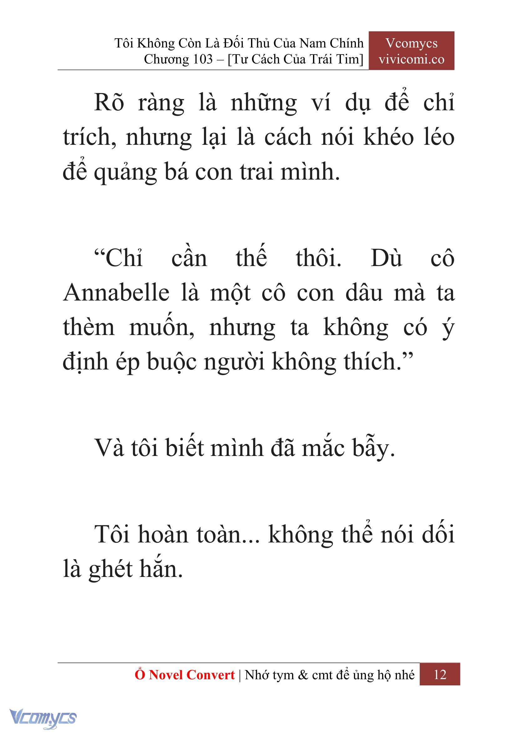 [Novel] Tôi Không Còn Là Đối Thủ Của Nam Chính Chap 103 - Next Chap 104