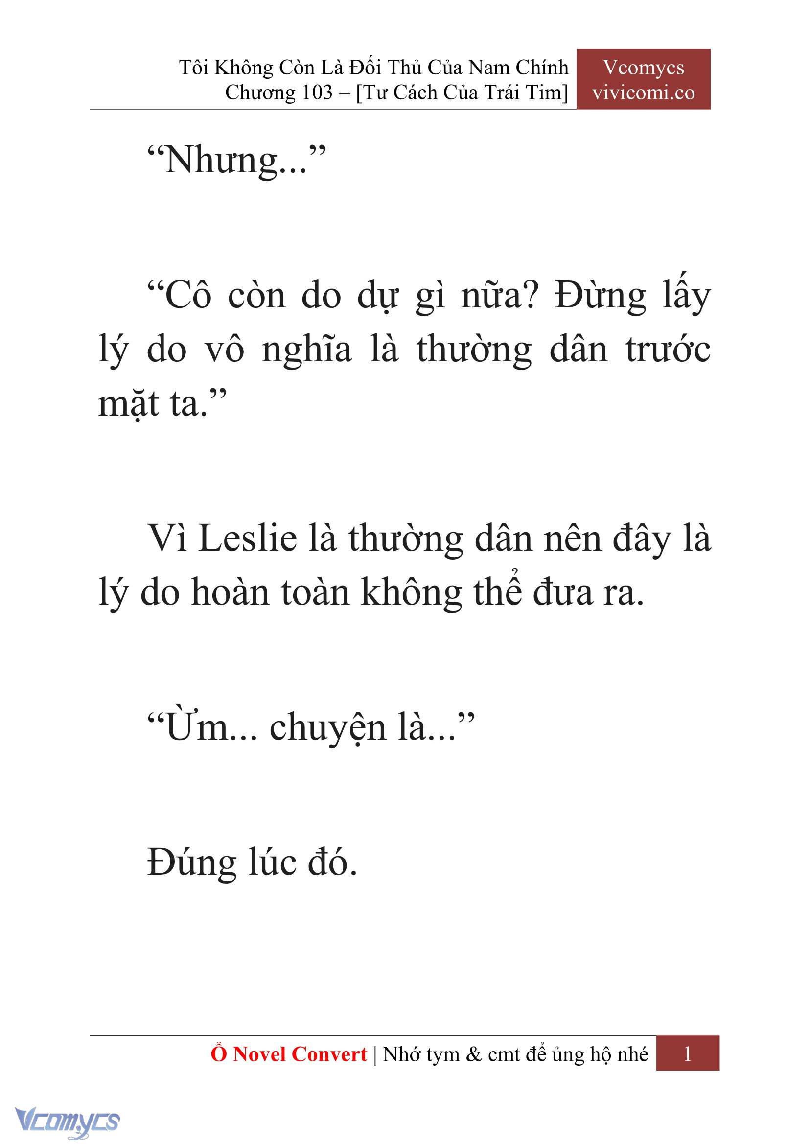 [Novel] Tôi Không Còn Là Đối Thủ Của Nam Chính Chap 103 - Next Chap 104
