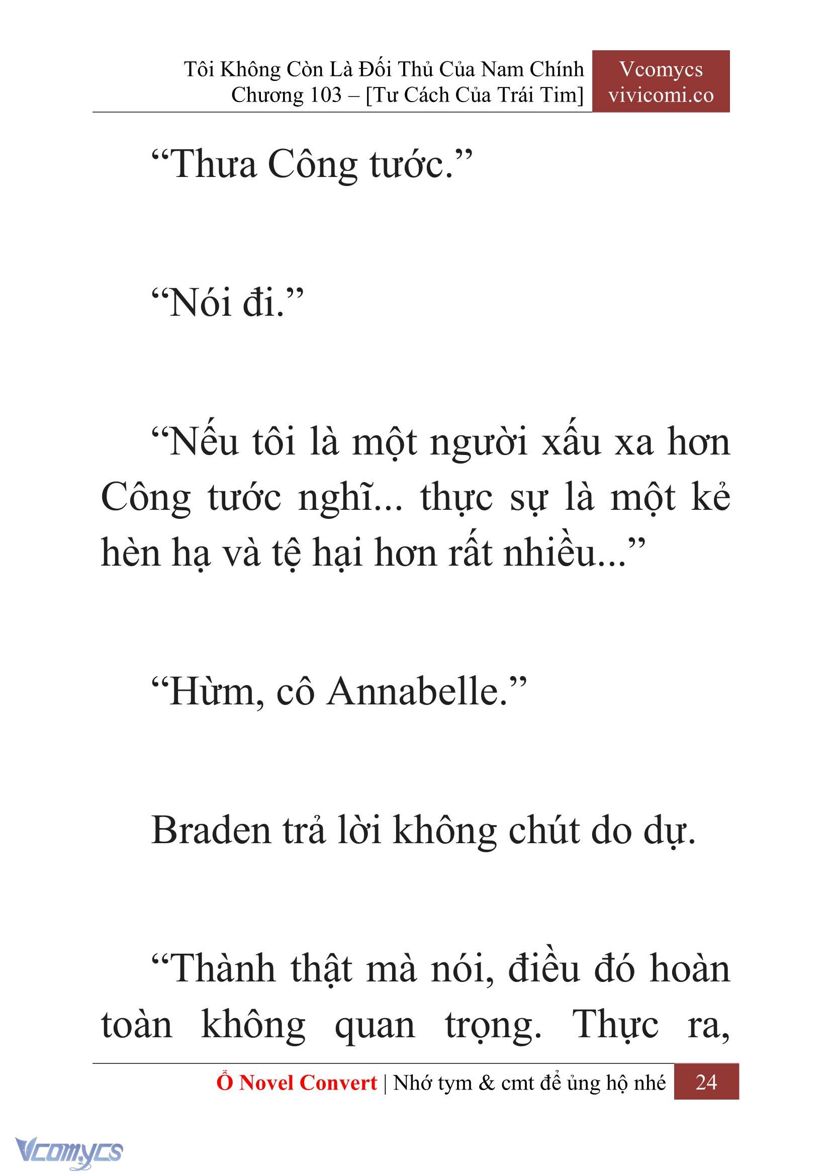 [Novel] Tôi Không Còn Là Đối Thủ Của Nam Chính Chap 103 - Next Chap 104