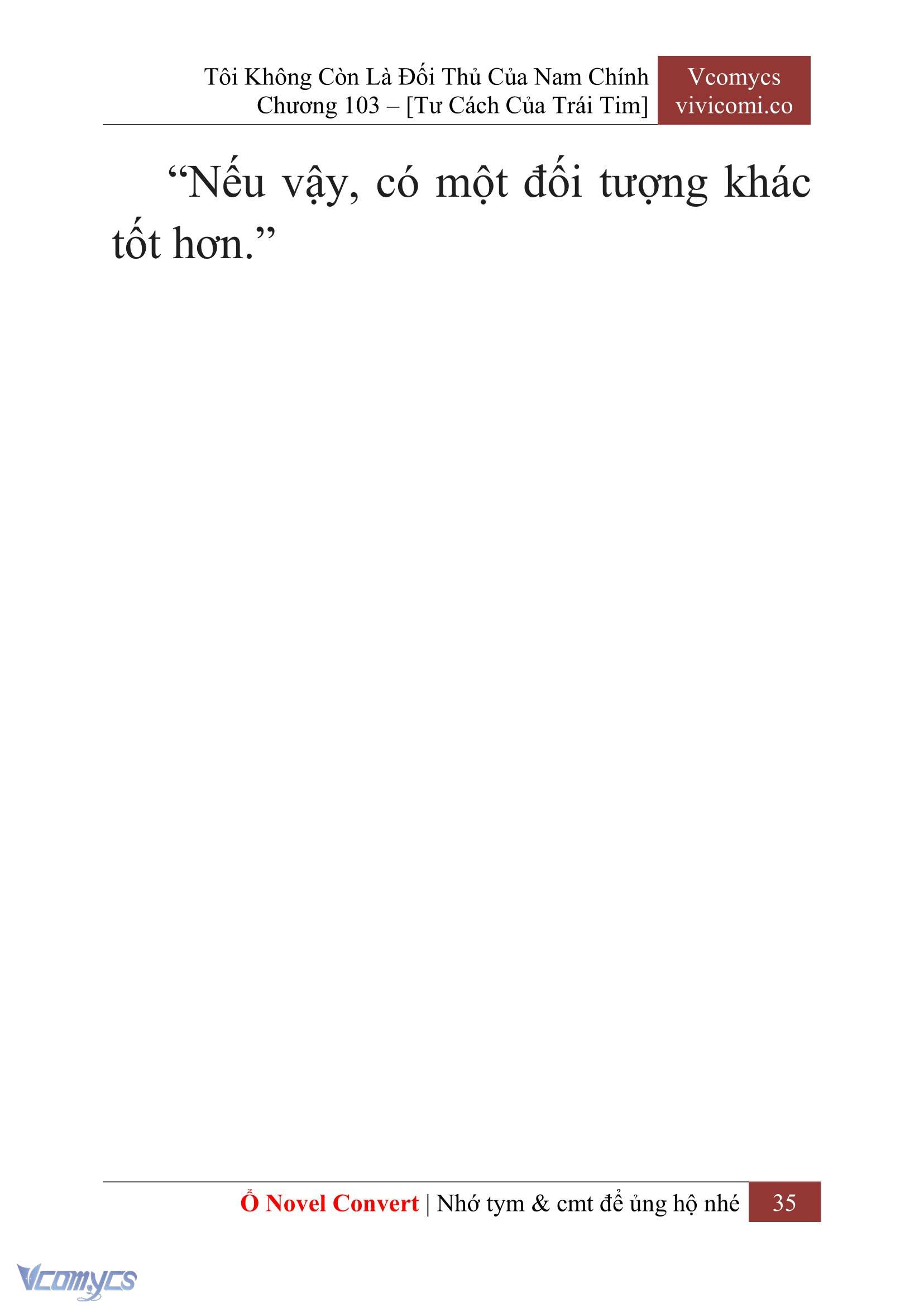 [Novel] Tôi Không Còn Là Đối Thủ Của Nam Chính Chap 103 - Next Chap 104