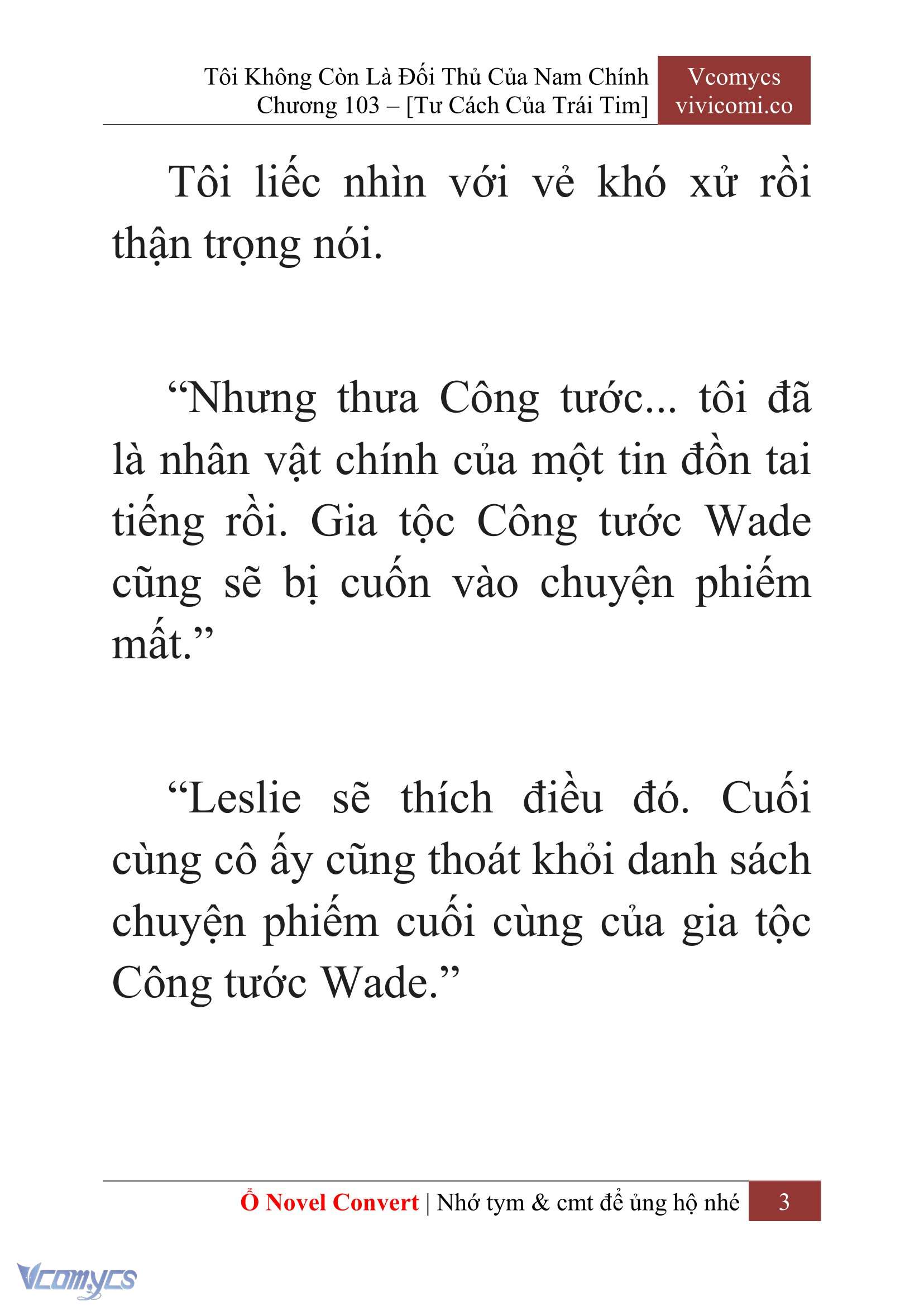 [Novel] Tôi Không Còn Là Đối Thủ Của Nam Chính Chap 103 - Next Chap 104