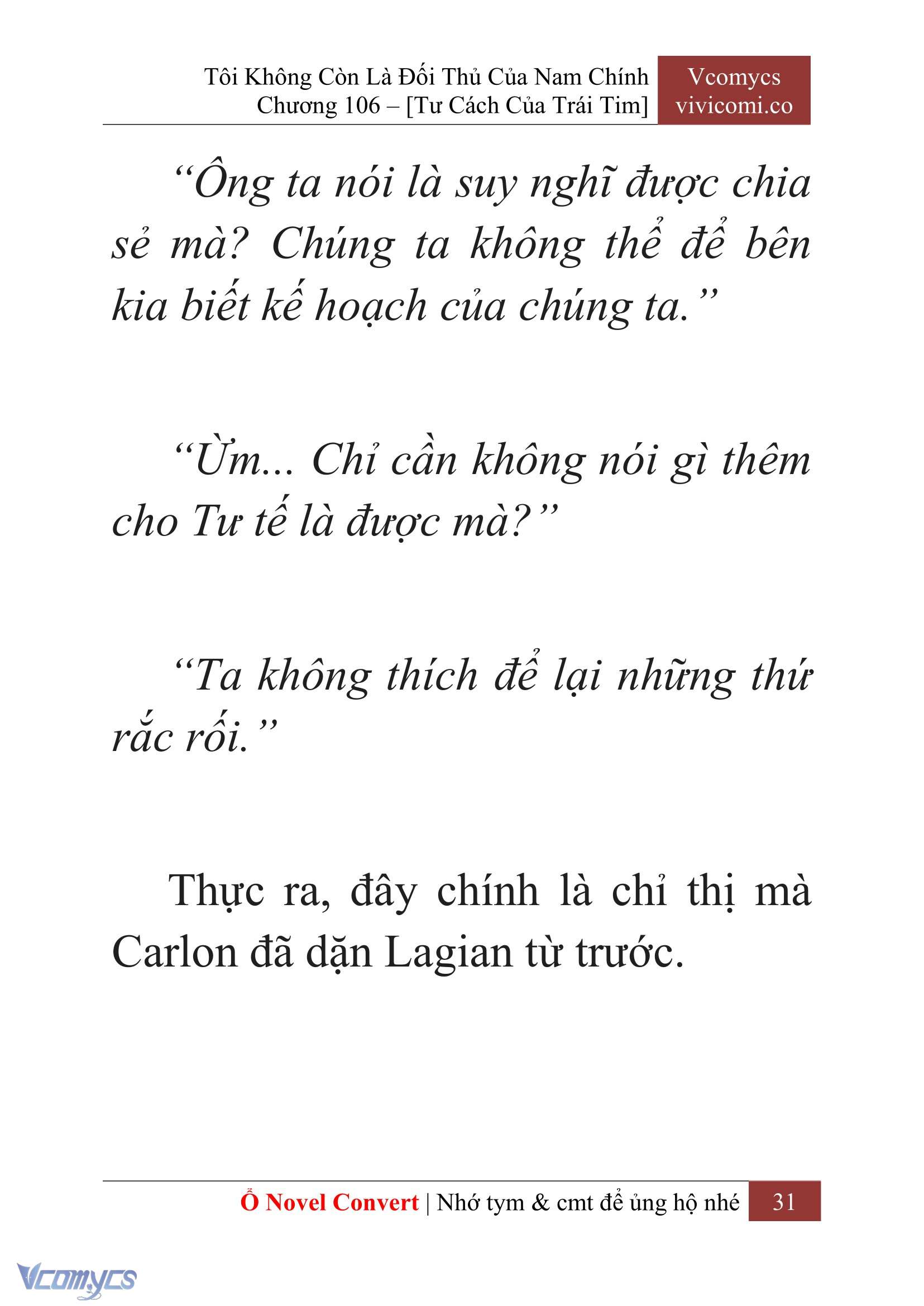 [Novel] Tôi Không Còn Là Đối Thủ Của Nam Chính Chap 106 - Next Chap 107