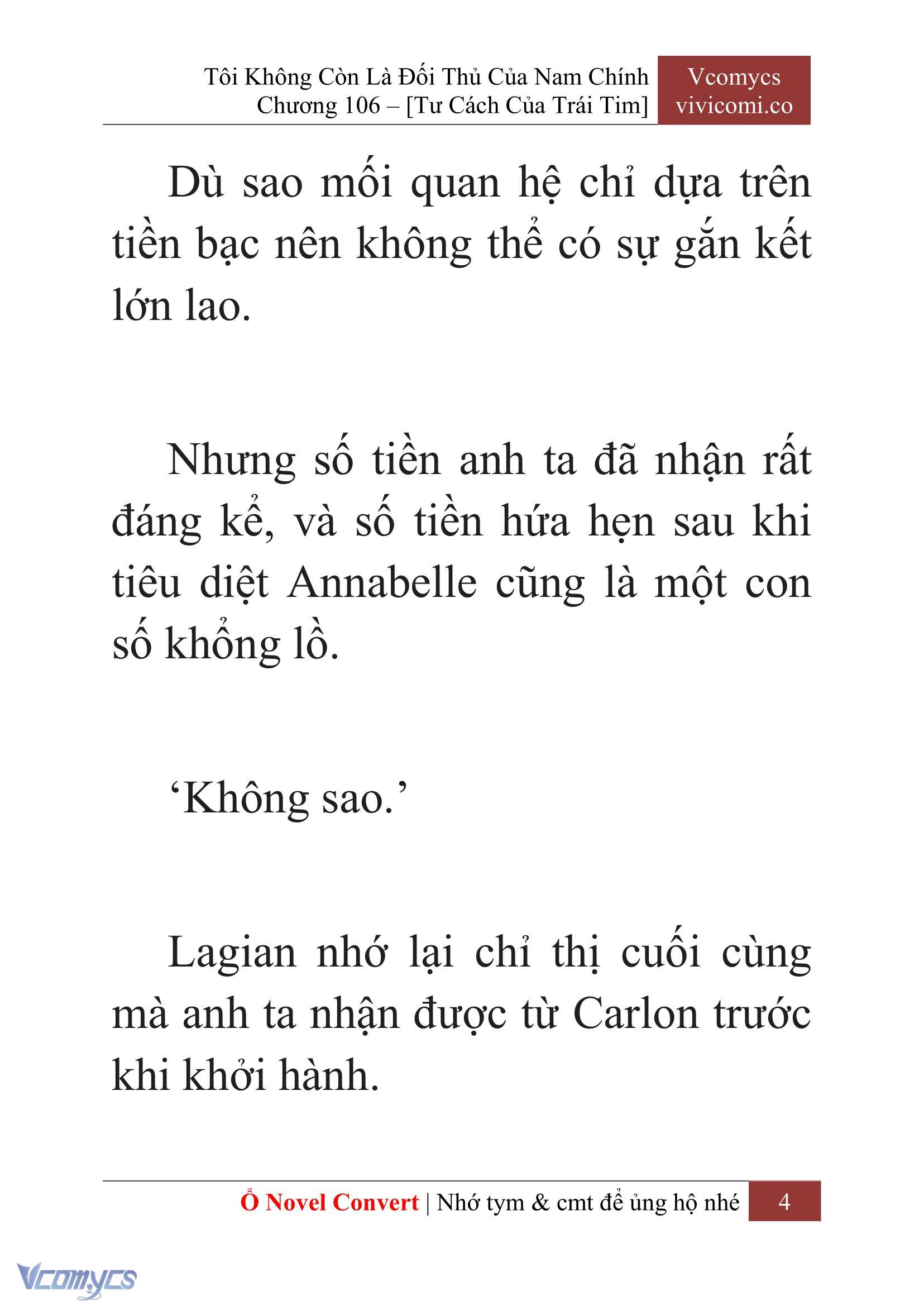 [Novel] Tôi Không Còn Là Đối Thủ Của Nam Chính Chap 106 - Next Chap 107