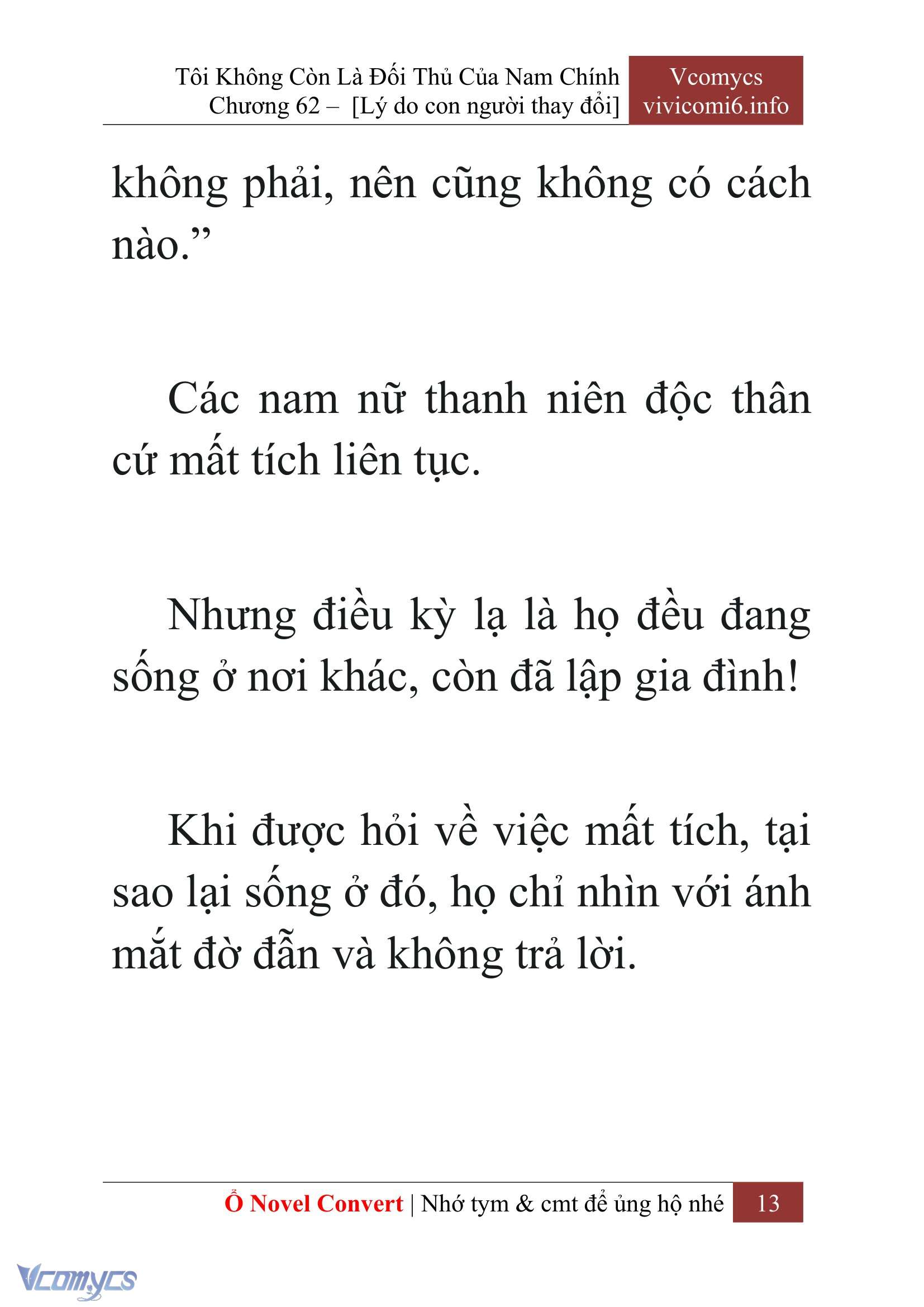 [Novel] Tôi Không Còn Là Đối Thủ Của Nam Chính Chap 62 - Next Chap 63