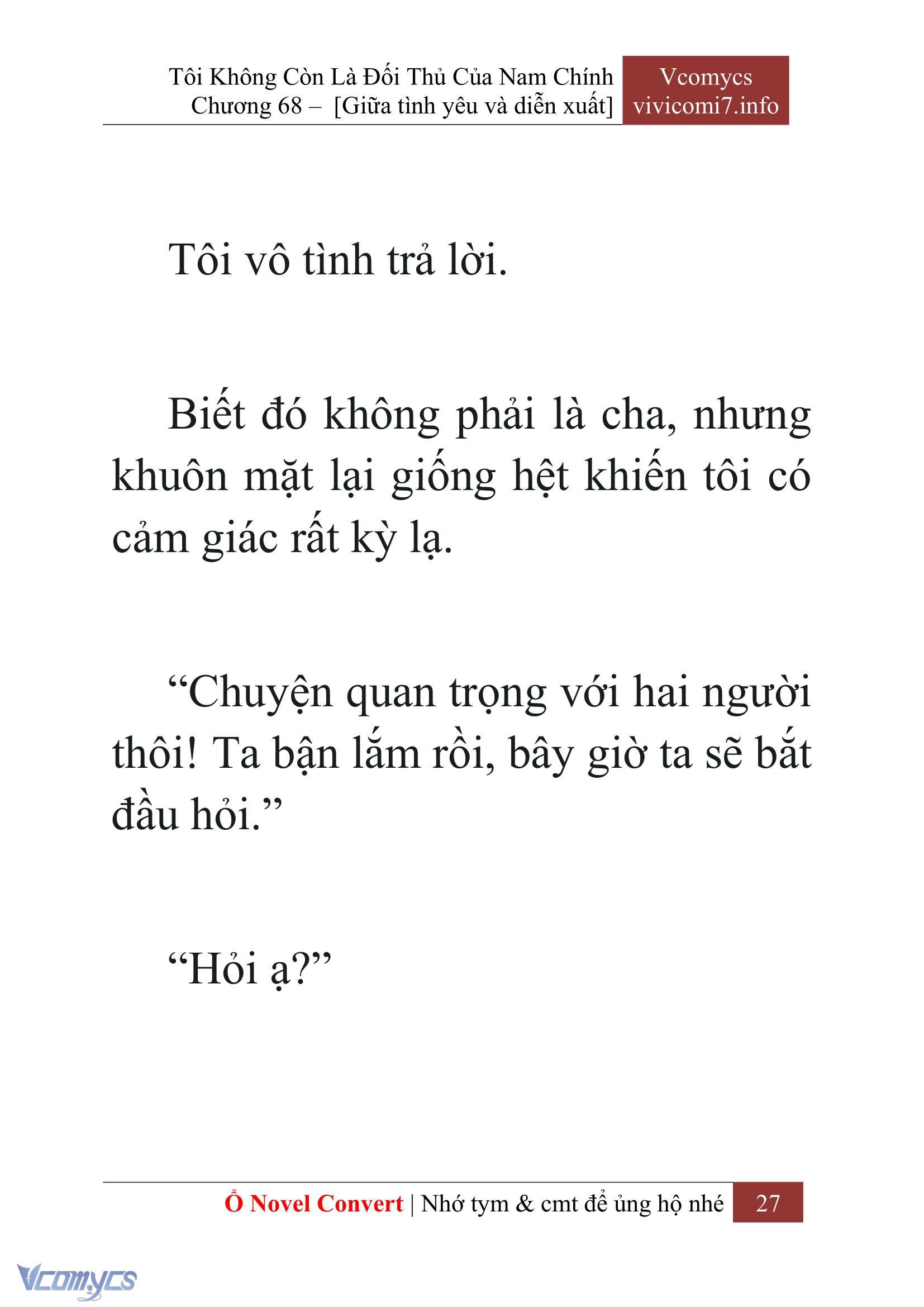 [Novel] Tôi Không Còn Là Đối Thủ Của Nam Chính Chap 68 - Next Chap 69