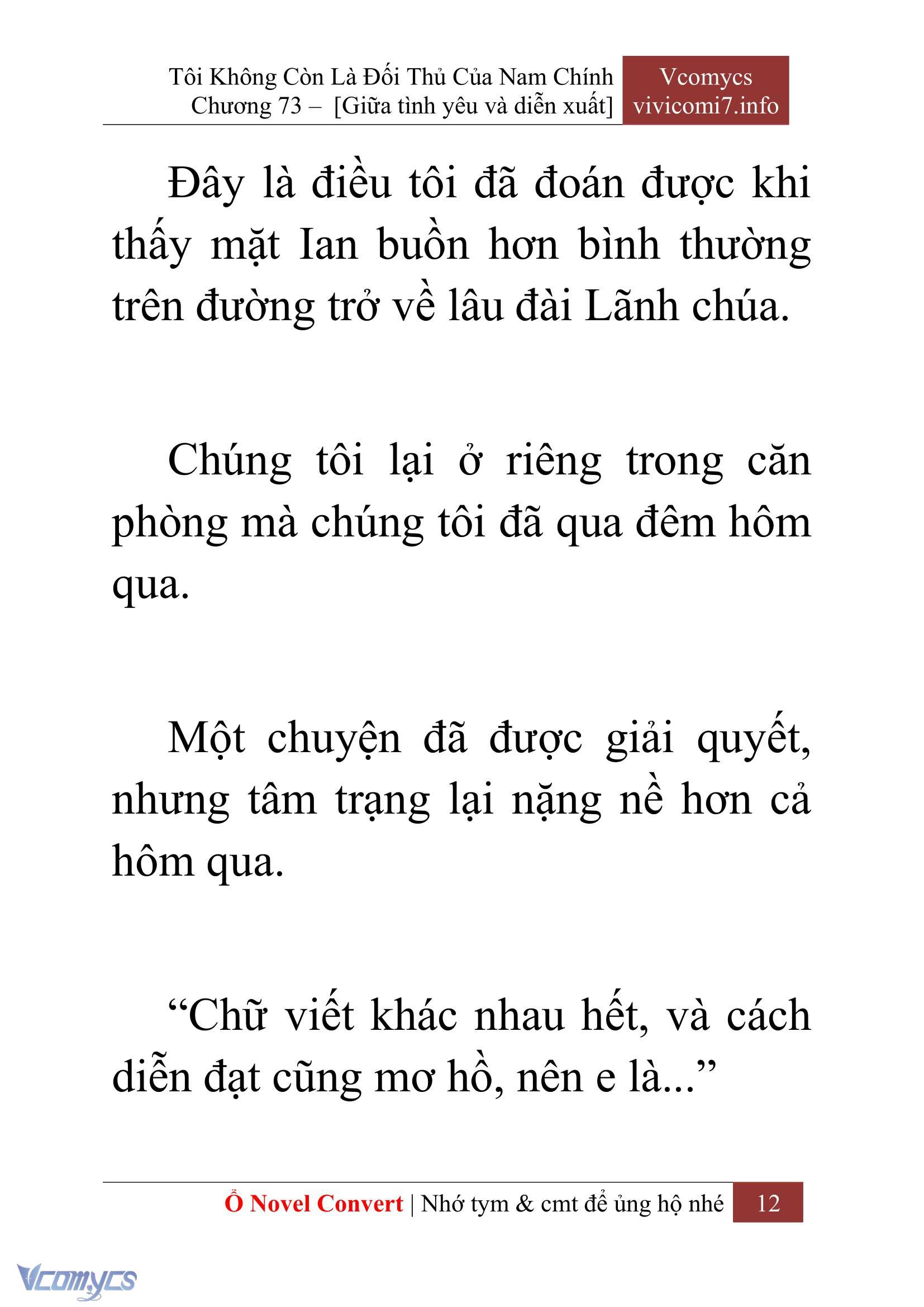 [Novel] Tôi Không Còn Là Đối Thủ Của Nam Chính Chap 73 - Next Chap 74
