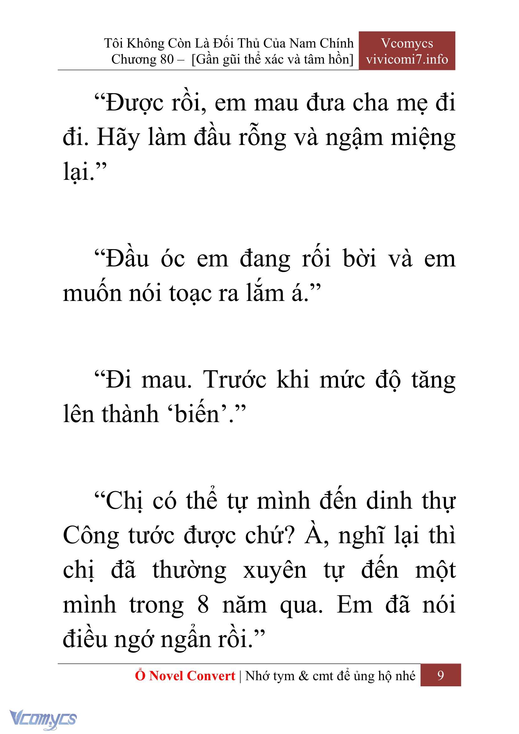 [Novel] Tôi Không Còn Là Đối Thủ Của Nam Chính Chap 80 - Next Chap 81