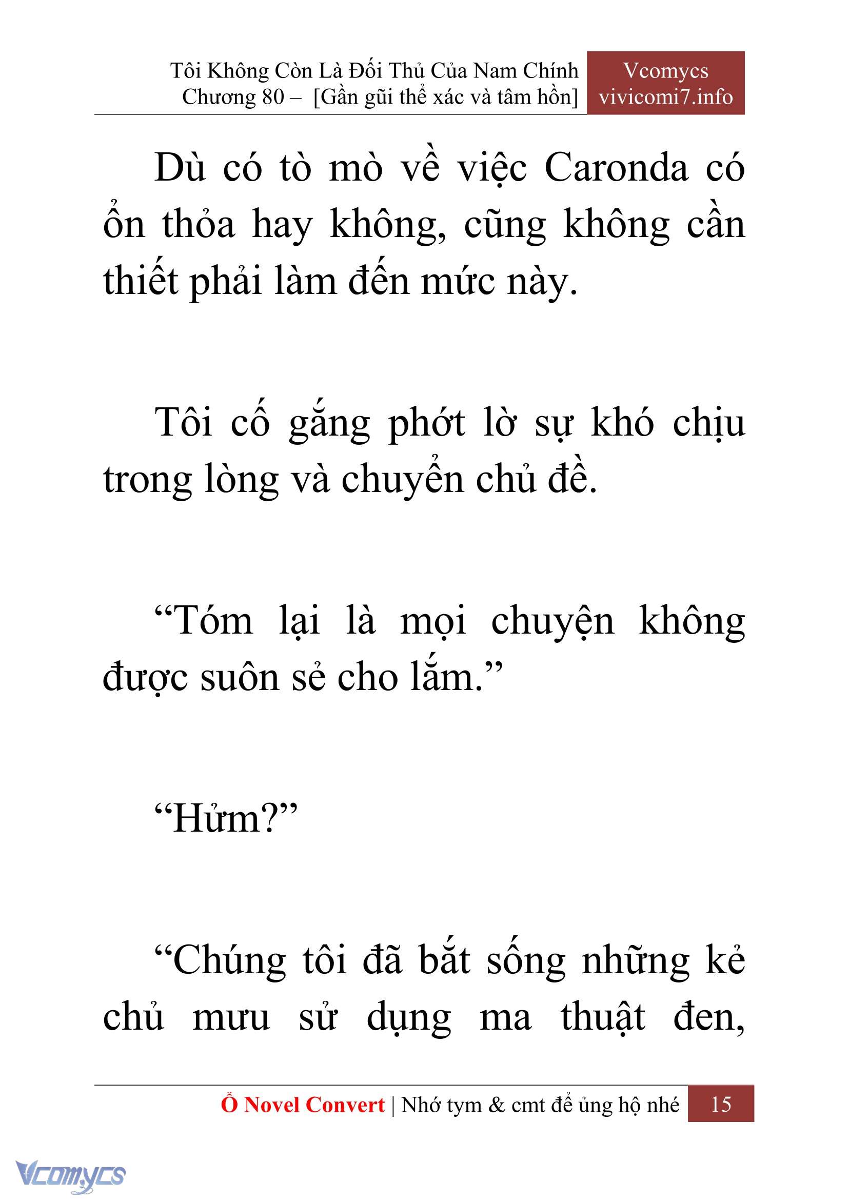 [Novel] Tôi Không Còn Là Đối Thủ Của Nam Chính Chap 80 - Next Chap 81