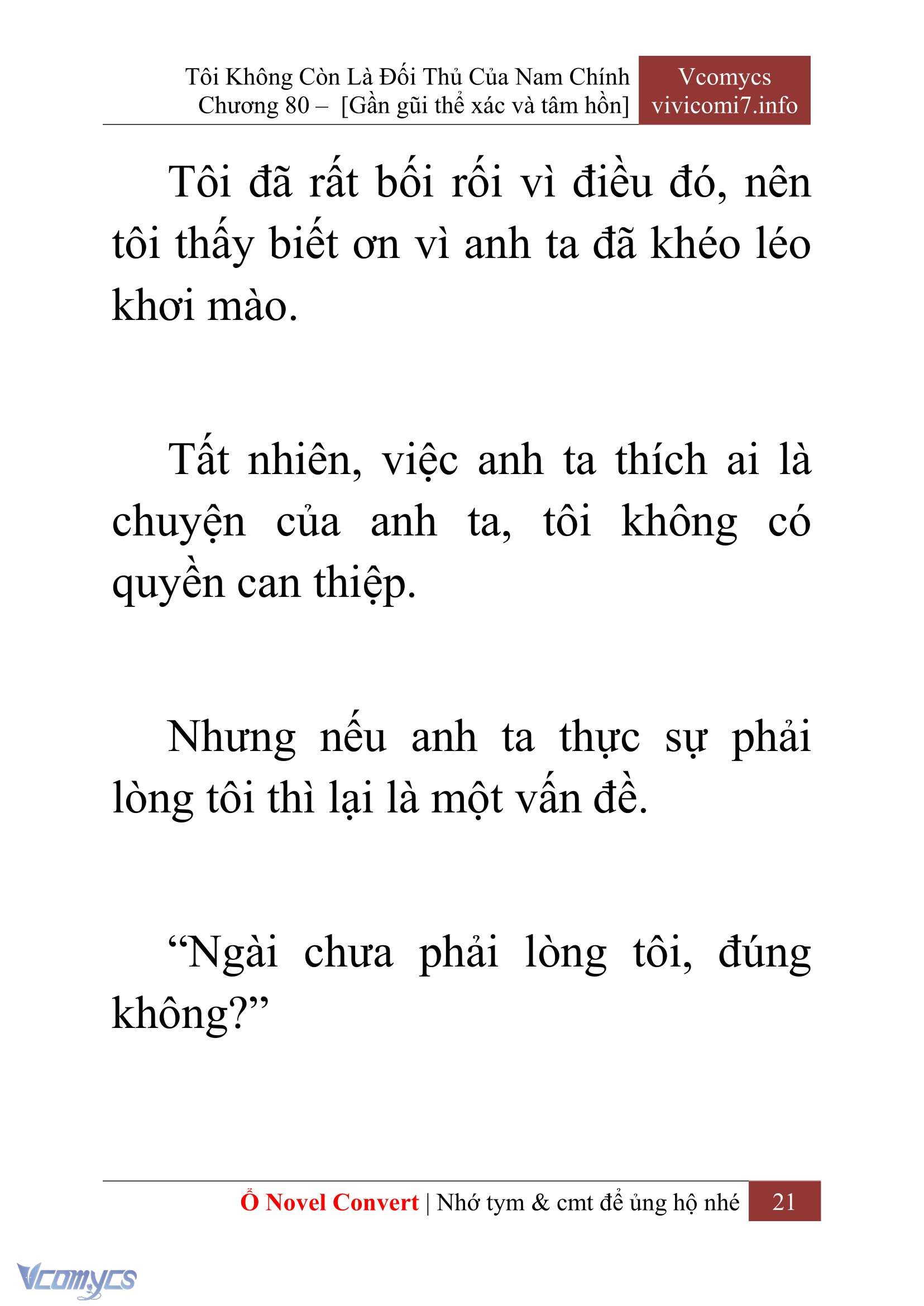 [Novel] Tôi Không Còn Là Đối Thủ Của Nam Chính Chap 80 - Next Chap 81