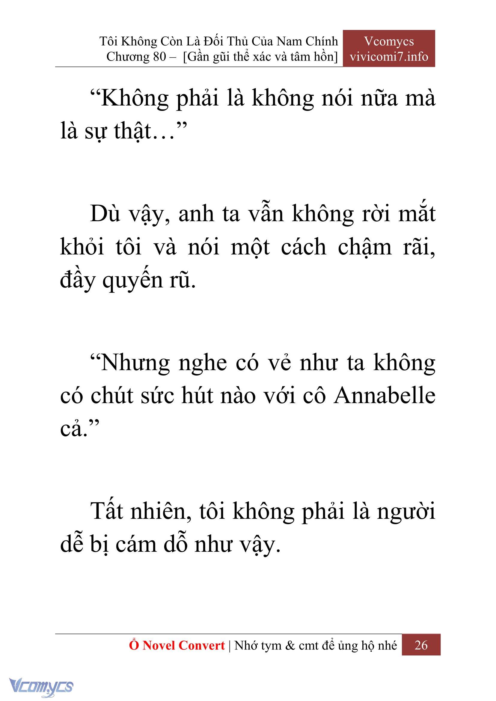 [Novel] Tôi Không Còn Là Đối Thủ Của Nam Chính Chap 80 - Next Chap 81