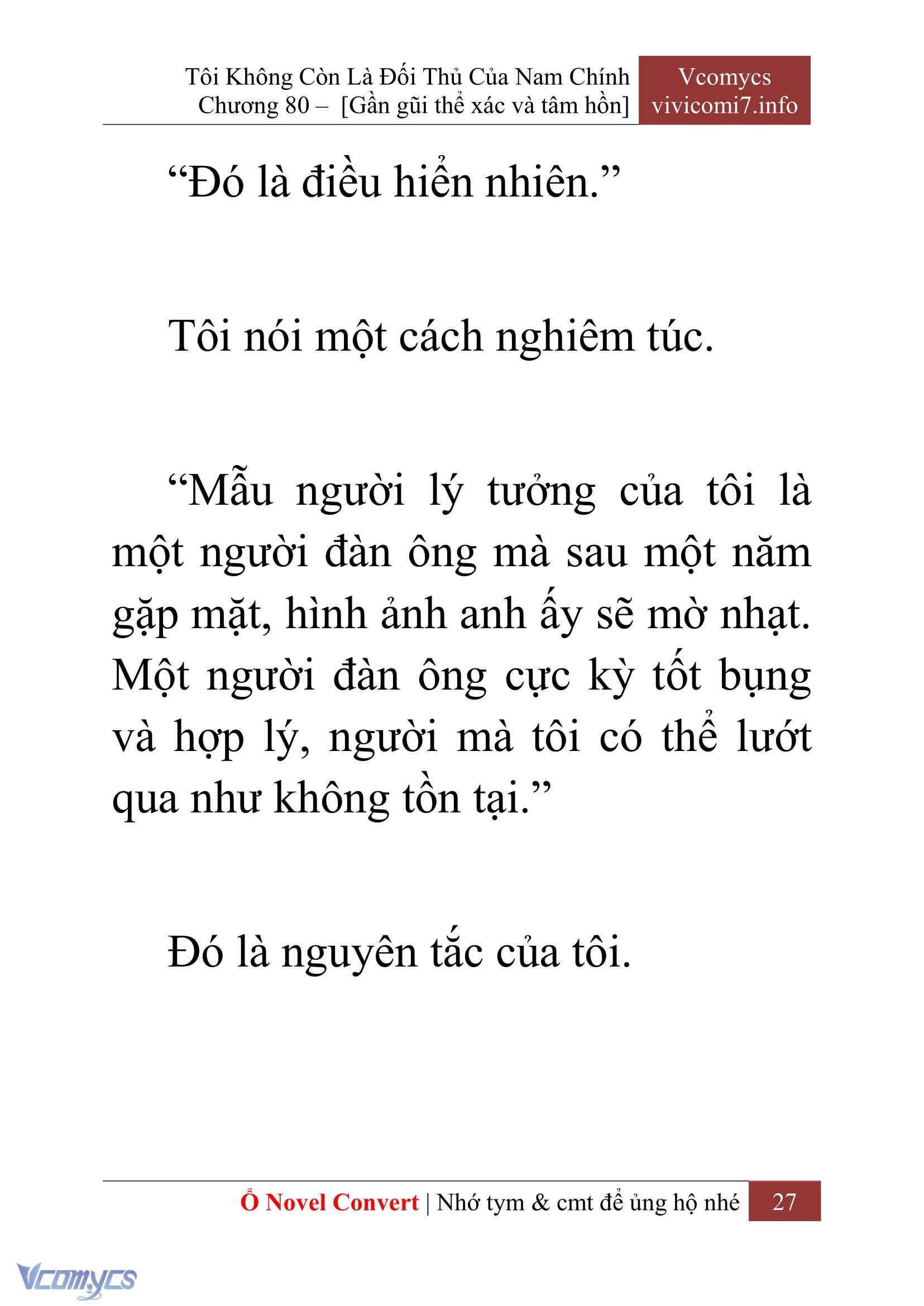 [Novel] Tôi Không Còn Là Đối Thủ Của Nam Chính Chap 80 - Next Chap 81