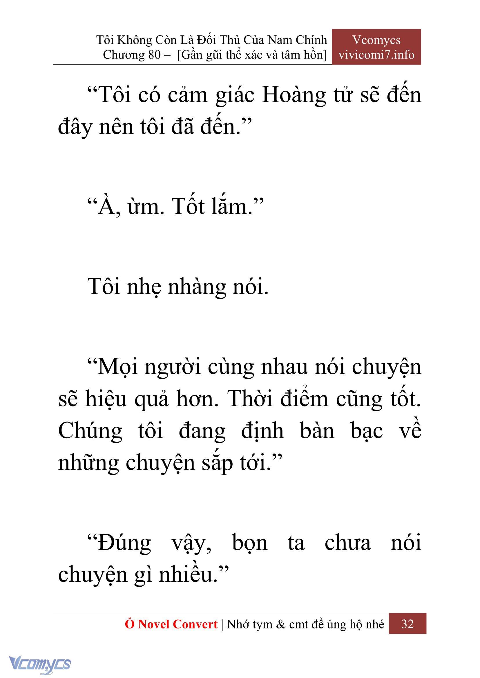[Novel] Tôi Không Còn Là Đối Thủ Của Nam Chính Chap 80 - Next Chap 81