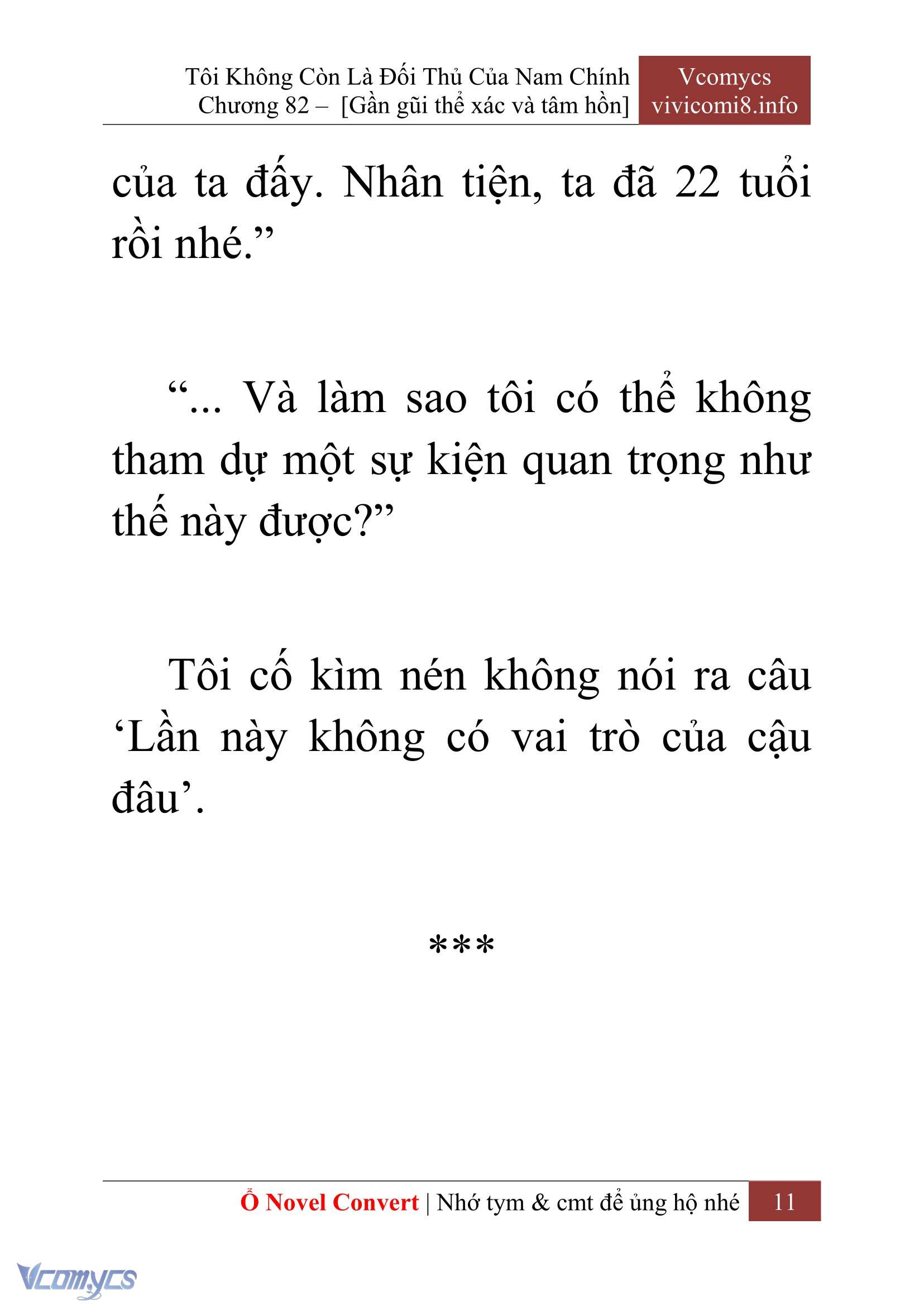 [Novel] Tôi Không Còn Là Đối Thủ Của Nam Chính Chap 82 - Next Chap 83