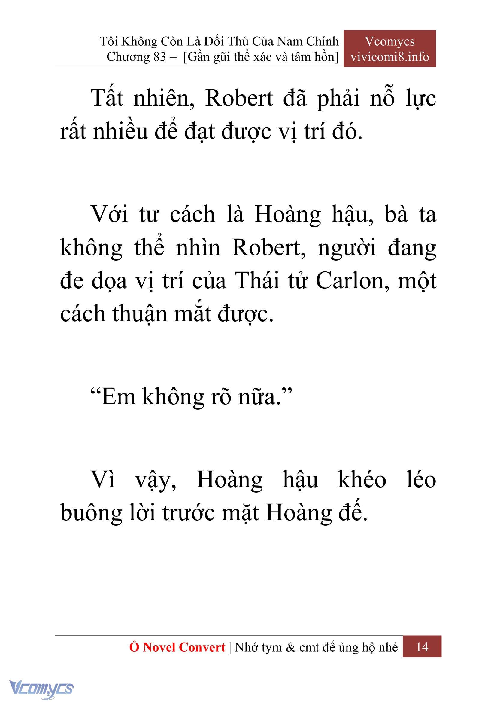 [Novel] Tôi Không Còn Là Đối Thủ Của Nam Chính Chap 83 - Next Chap 84