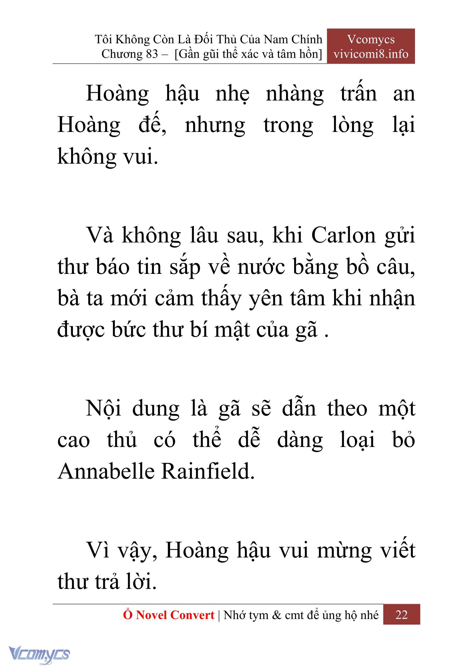 [Novel] Tôi Không Còn Là Đối Thủ Của Nam Chính Chap 83 - Next Chap 84