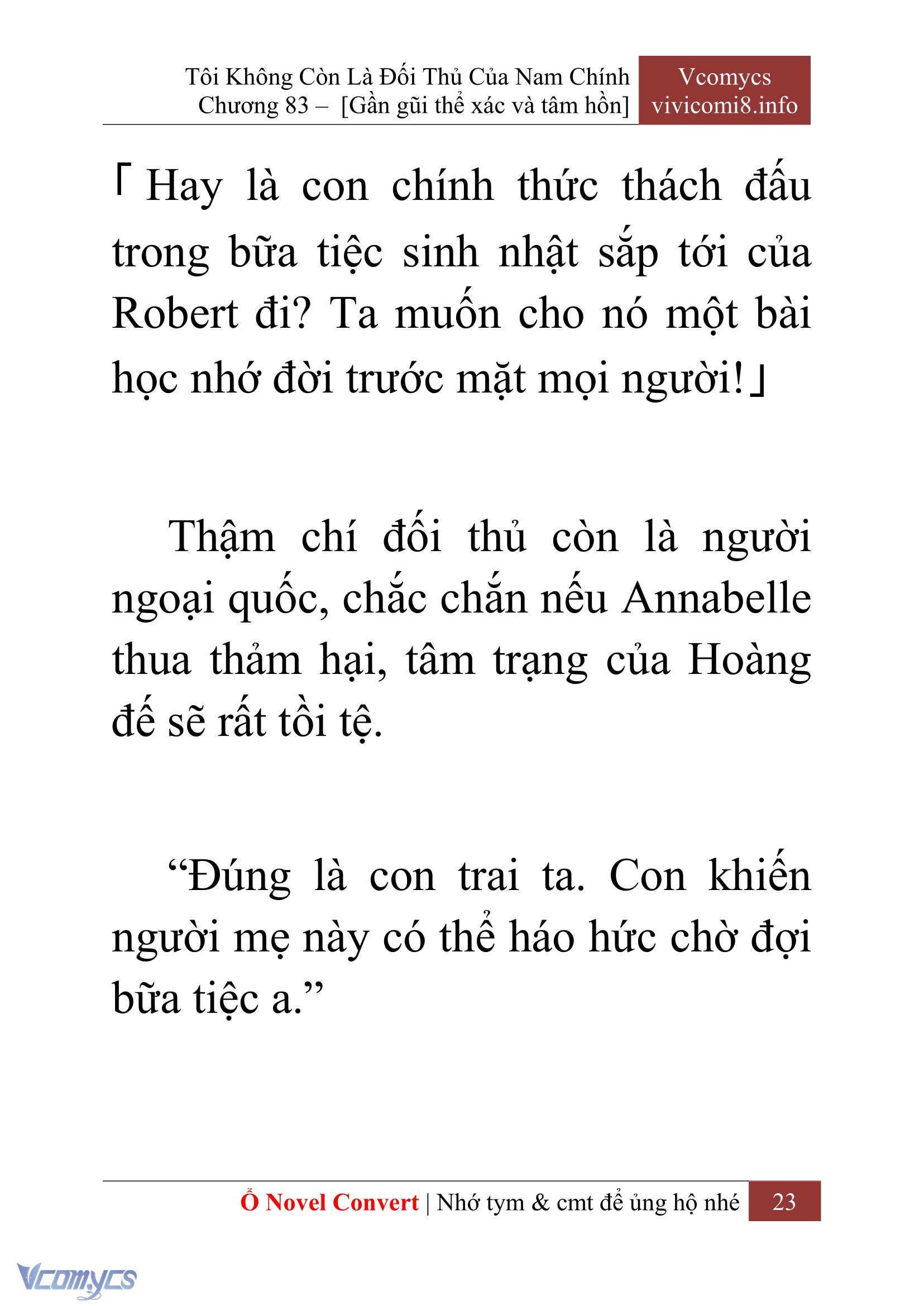 [Novel] Tôi Không Còn Là Đối Thủ Của Nam Chính Chap 83 - Next Chap 84