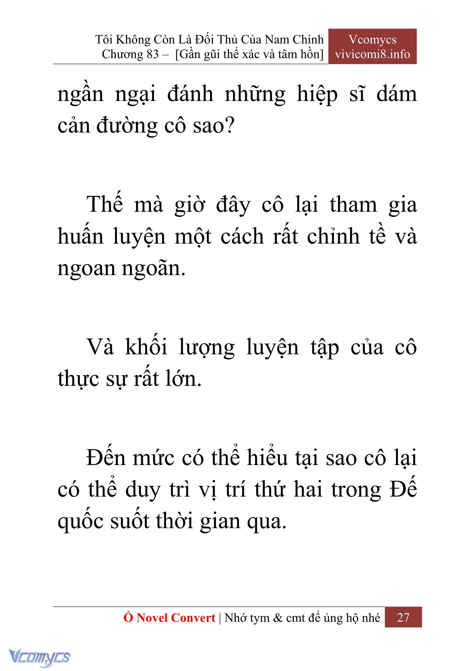 [Novel] Tôi Không Còn Là Đối Thủ Của Nam Chính Chap 83 - Next Chap 84