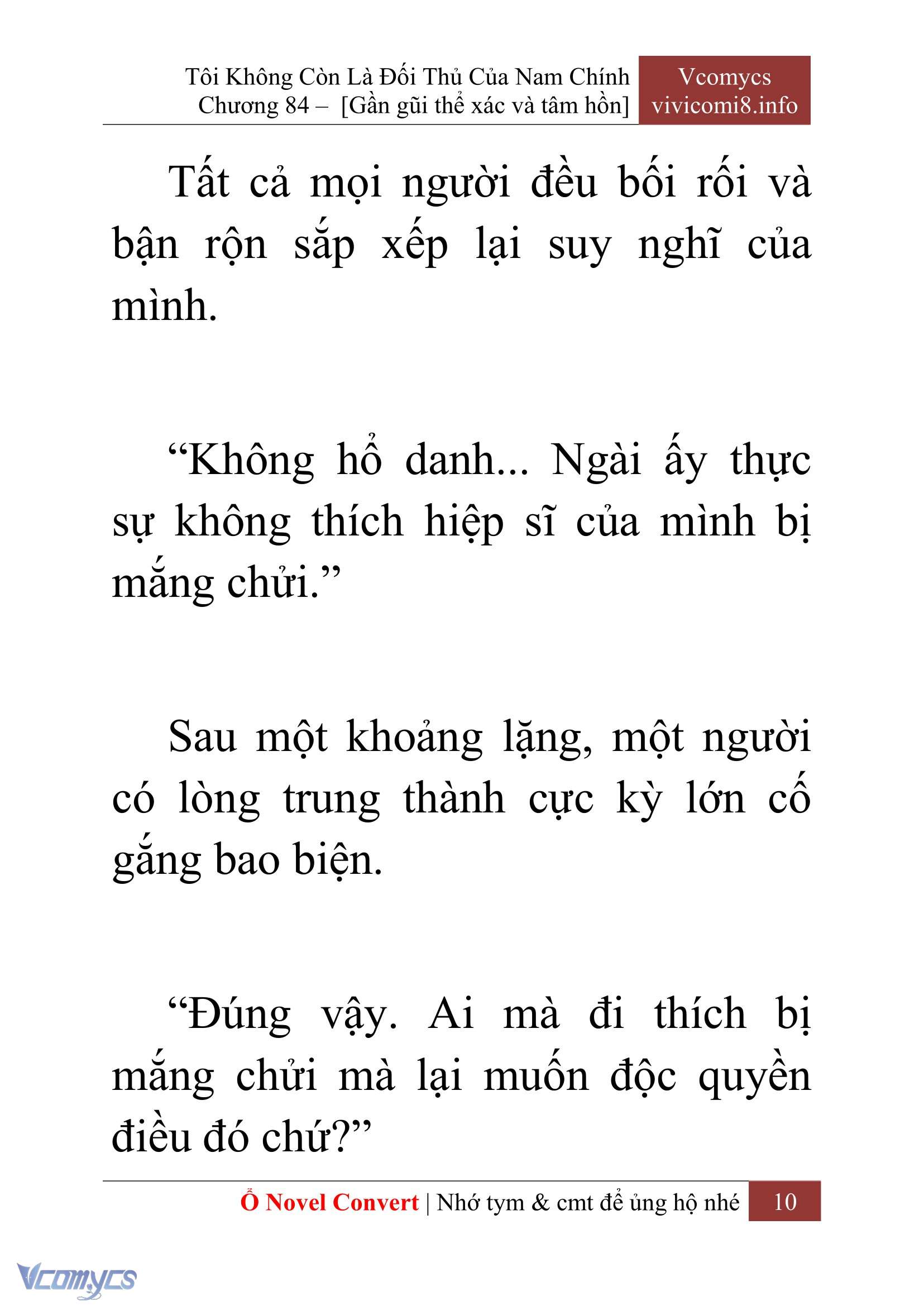 [Novel] Tôi Không Còn Là Đối Thủ Của Nam Chính Chap 84 - Next Chap 85