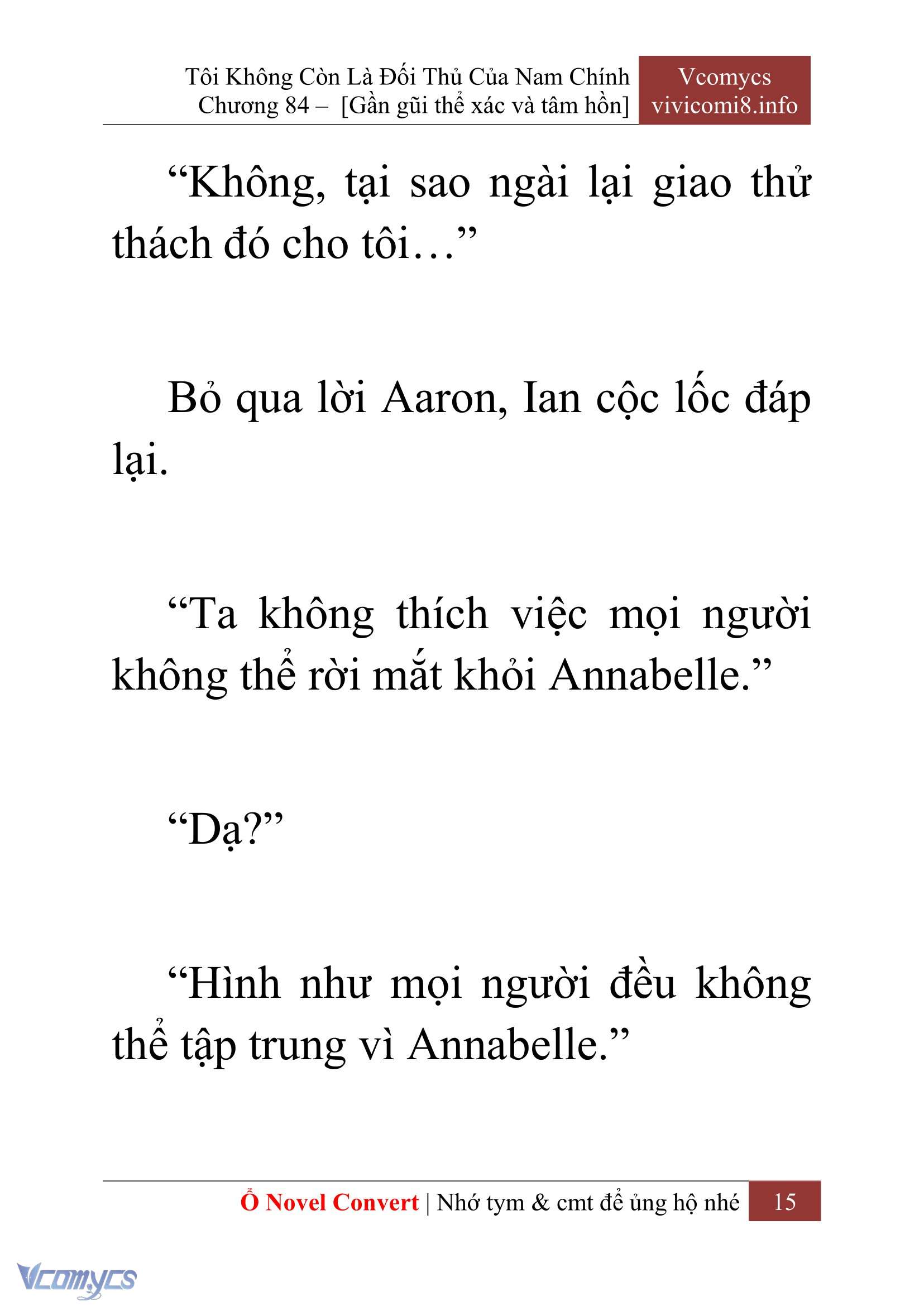 [Novel] Tôi Không Còn Là Đối Thủ Của Nam Chính Chap 84 - Next Chap 85