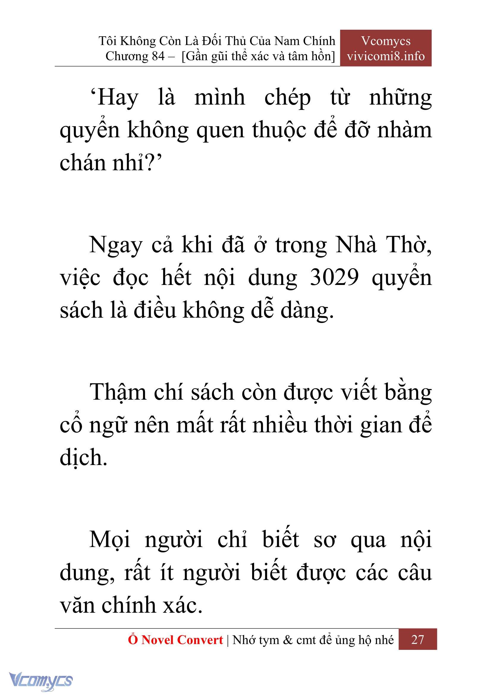 [Novel] Tôi Không Còn Là Đối Thủ Của Nam Chính Chap 84 - Next Chap 85