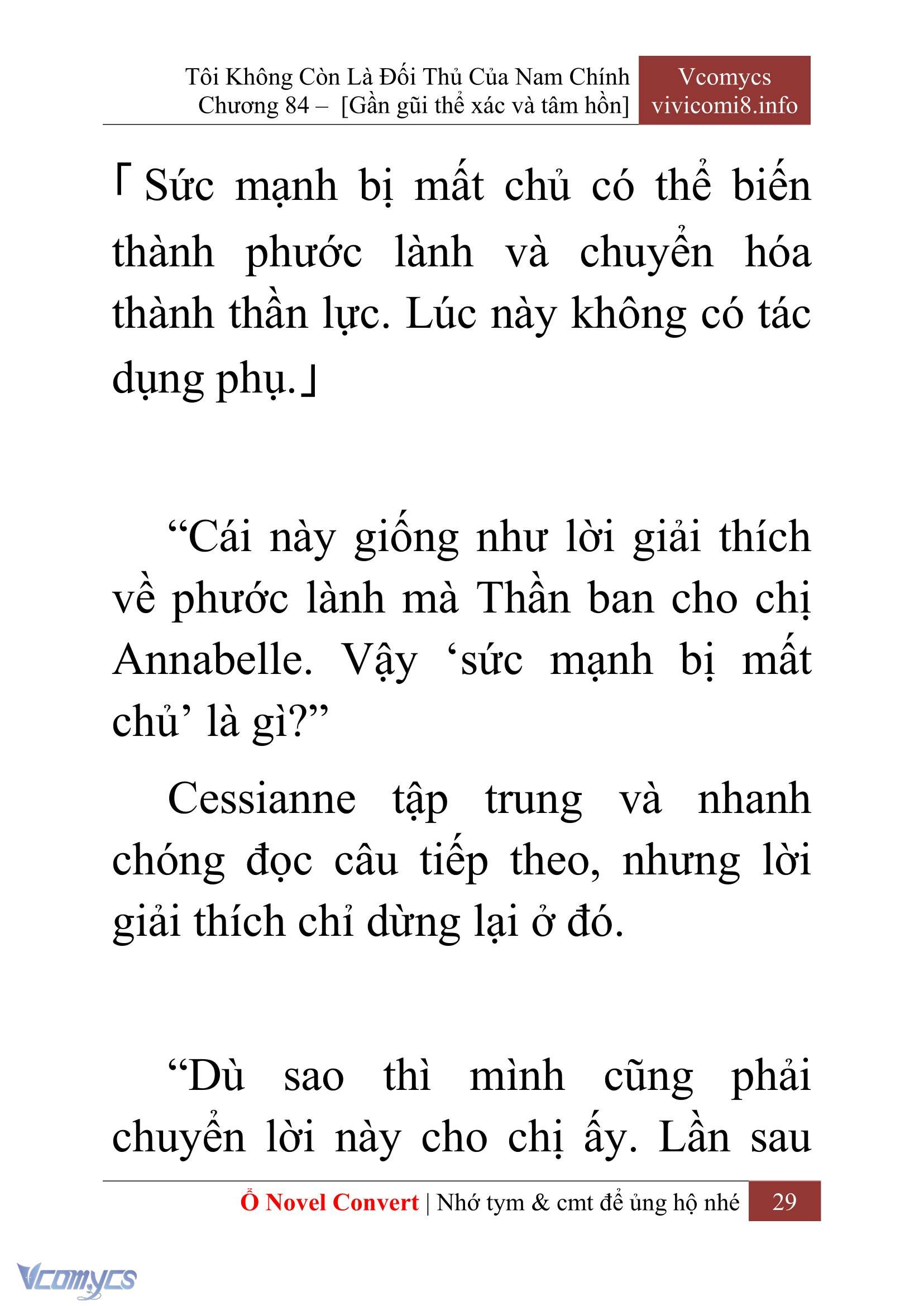 [Novel] Tôi Không Còn Là Đối Thủ Của Nam Chính Chap 84 - Next Chap 85