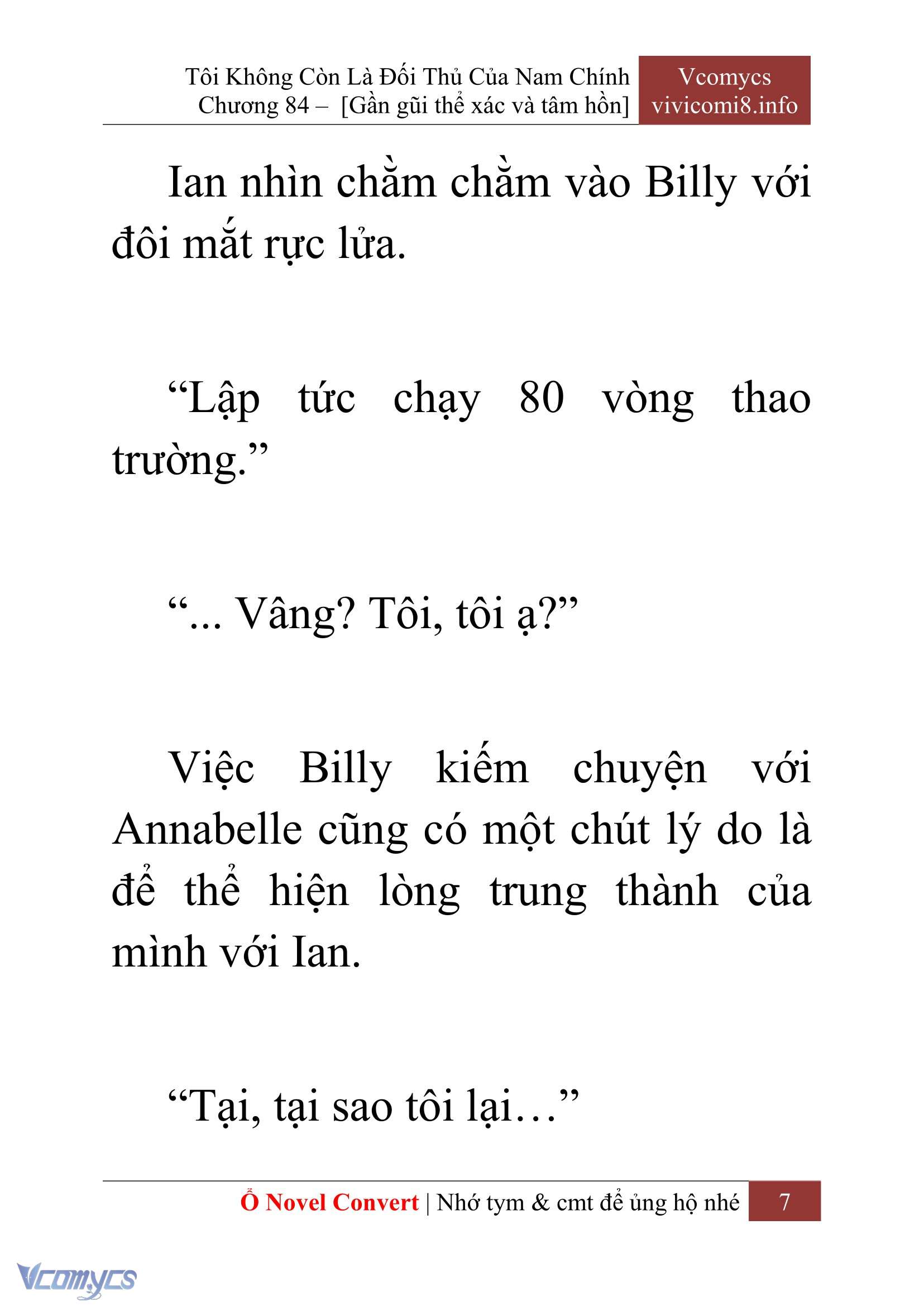 [Novel] Tôi Không Còn Là Đối Thủ Của Nam Chính Chap 84 - Next Chap 85