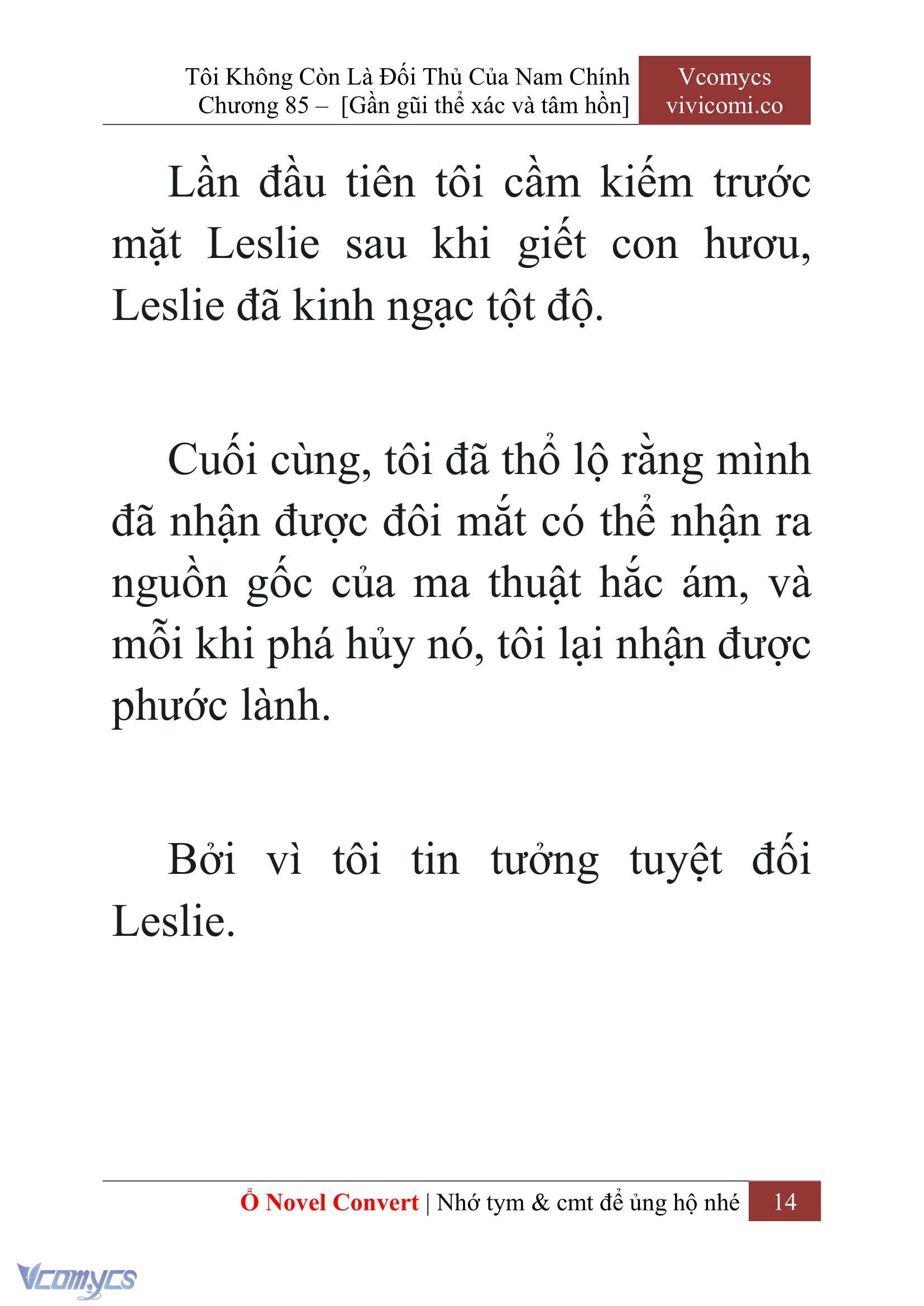 [Novel] Tôi Không Còn Là Đối Thủ Của Nam Chính Chap 85 - Next Chap 86