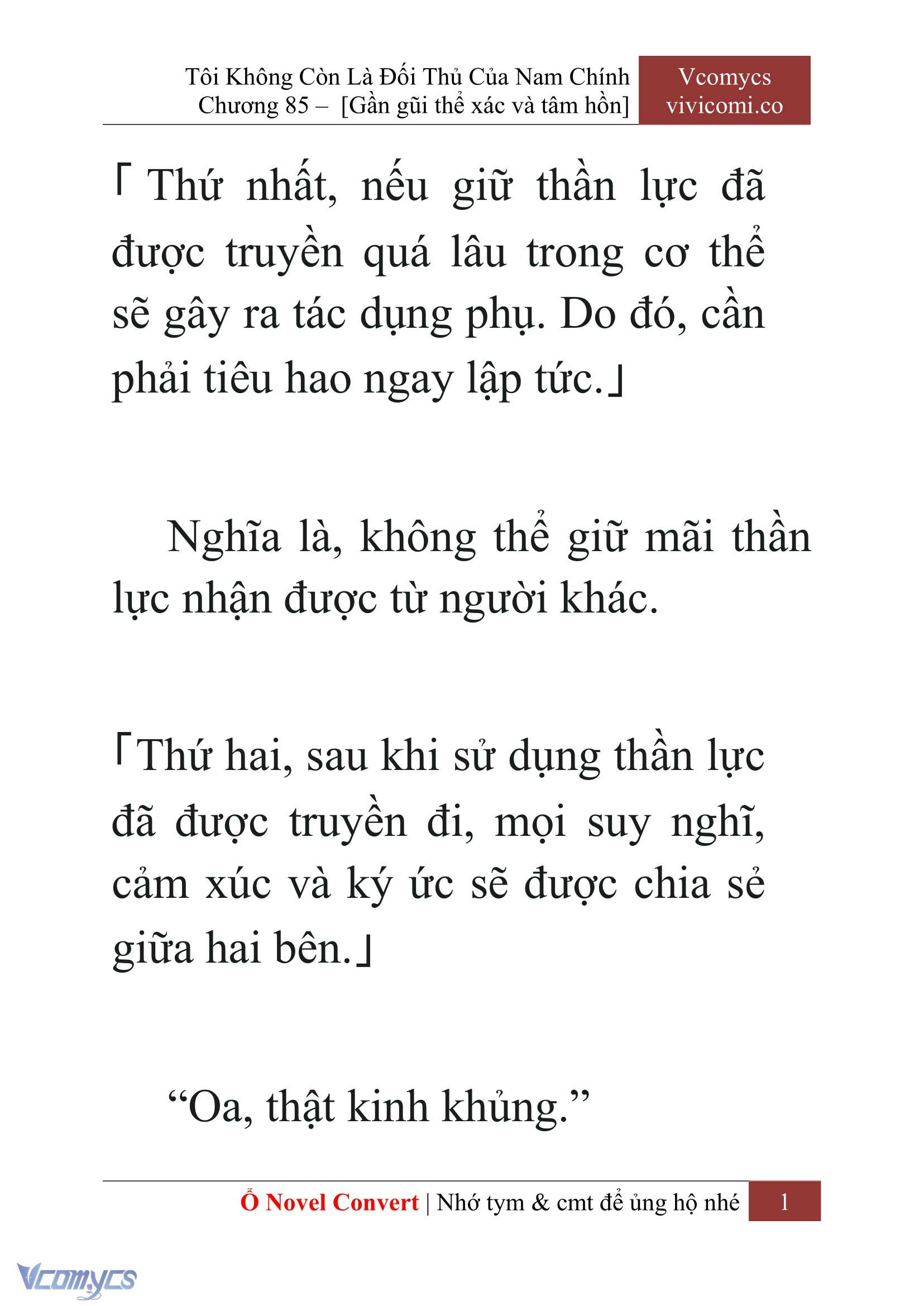 [Novel] Tôi Không Còn Là Đối Thủ Của Nam Chính Chap 85 - Next Chap 86