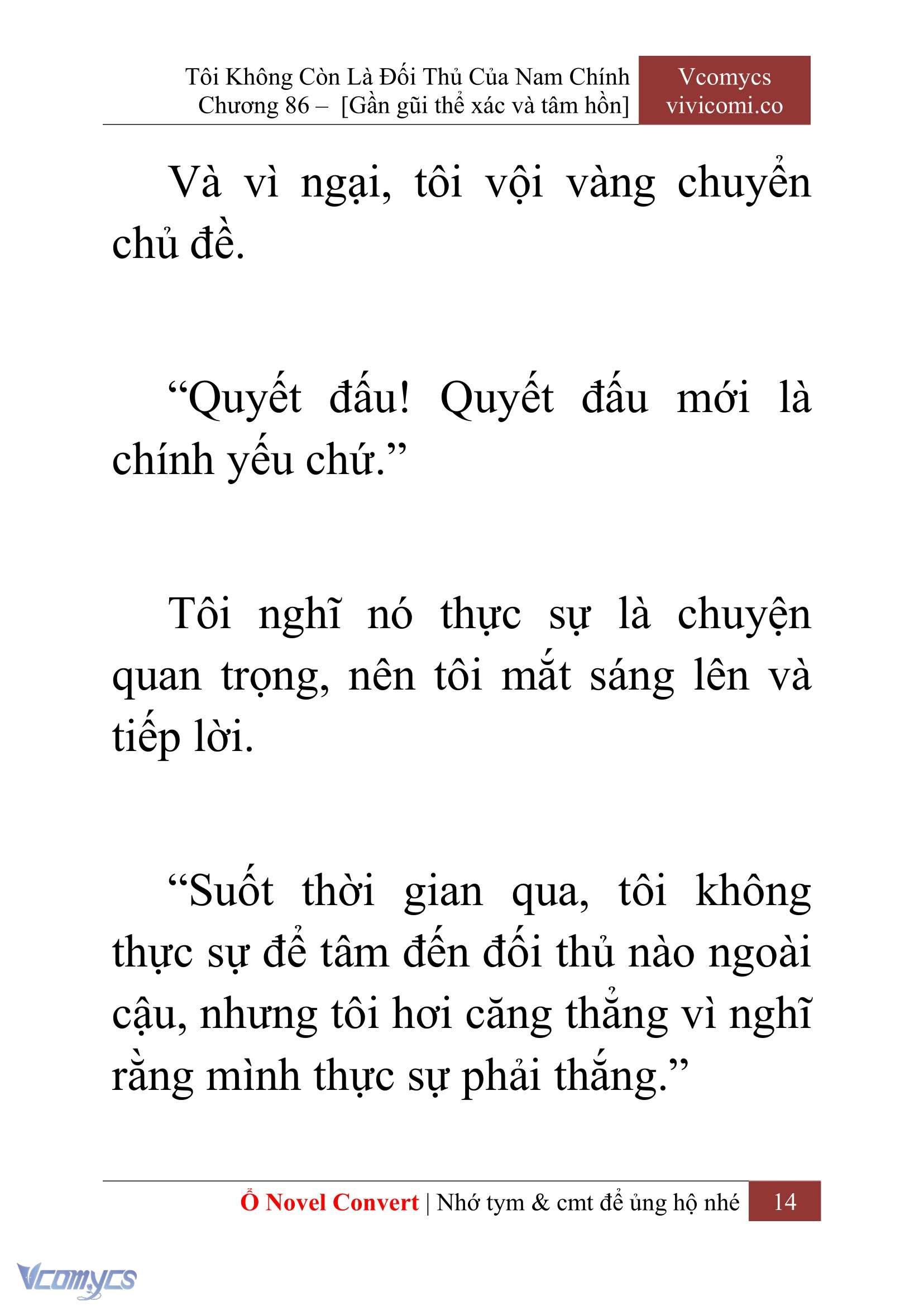 [Novel] Tôi Không Còn Là Đối Thủ Của Nam Chính Chap 86 - Next Chap 87