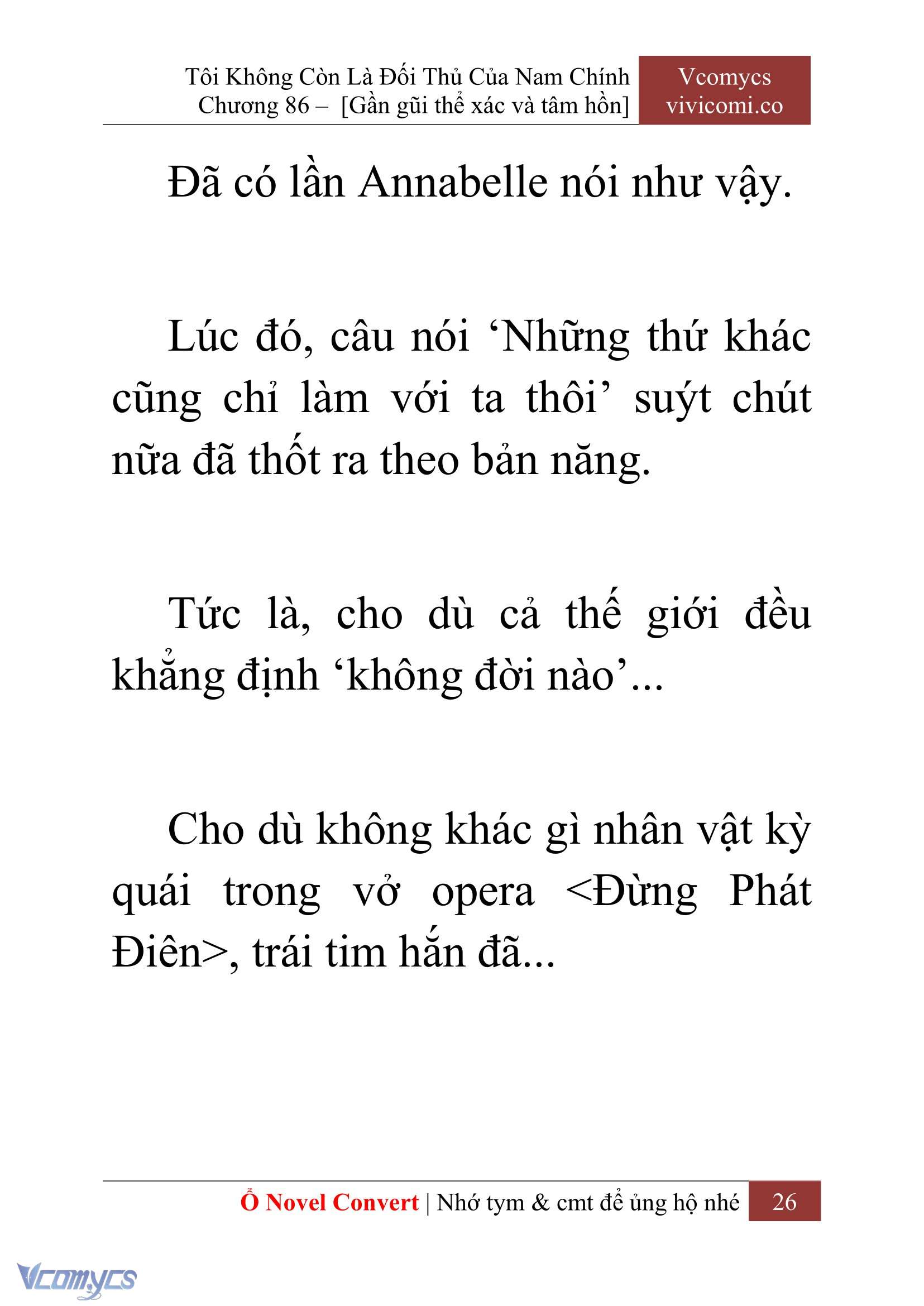 [Novel] Tôi Không Còn Là Đối Thủ Của Nam Chính Chap 86 - Next Chap 87