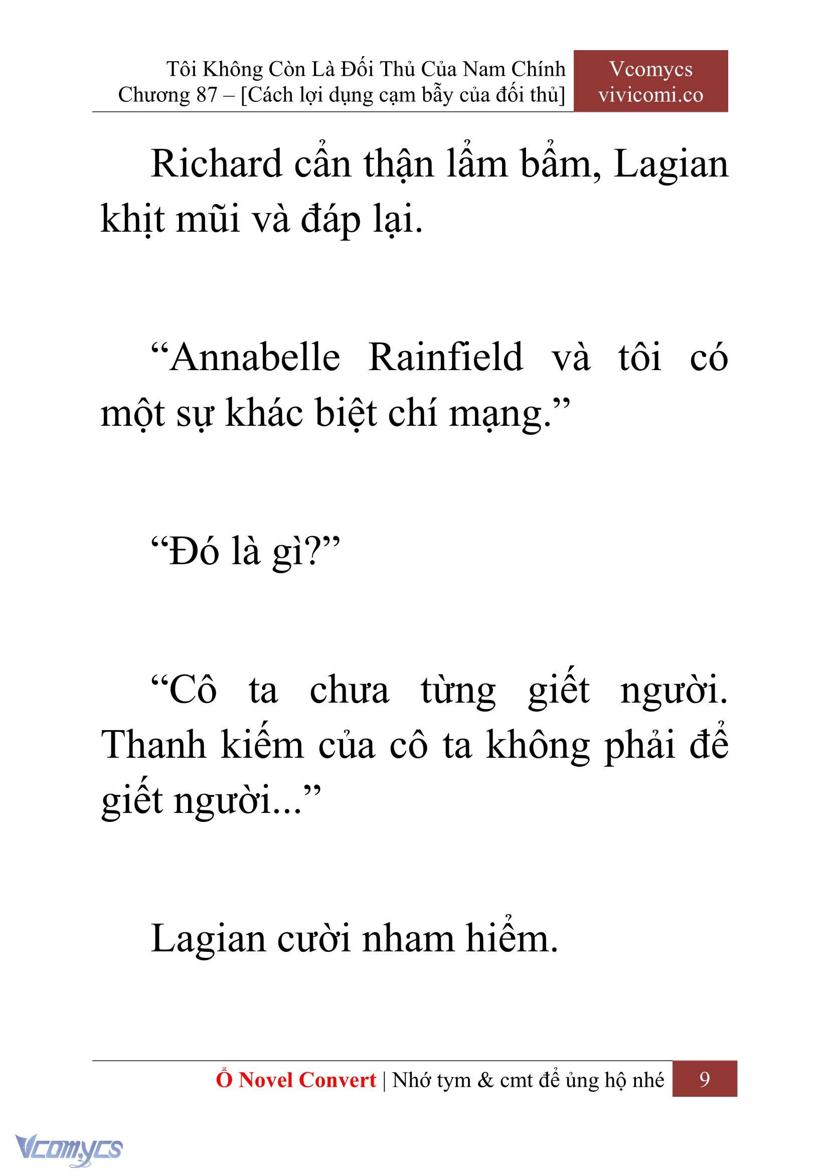 [Novel] Tôi Không Còn Là Đối Thủ Của Nam Chính Chap 87 - Next Chap 88