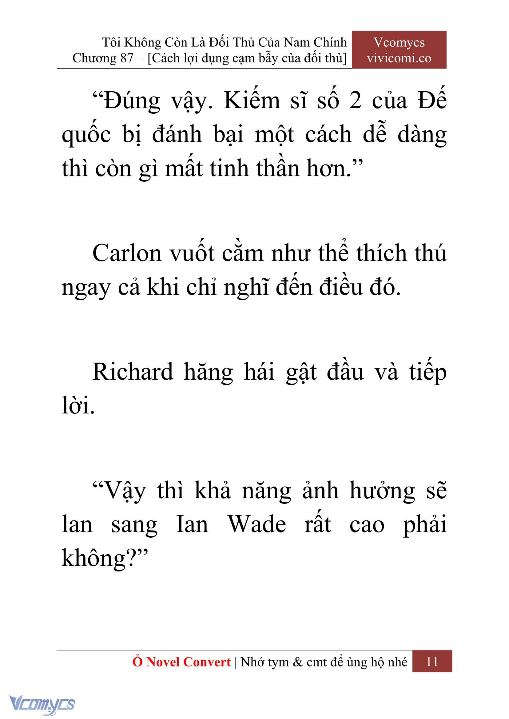 [Novel] Tôi Không Còn Là Đối Thủ Của Nam Chính Chap 87 - Next Chap 88