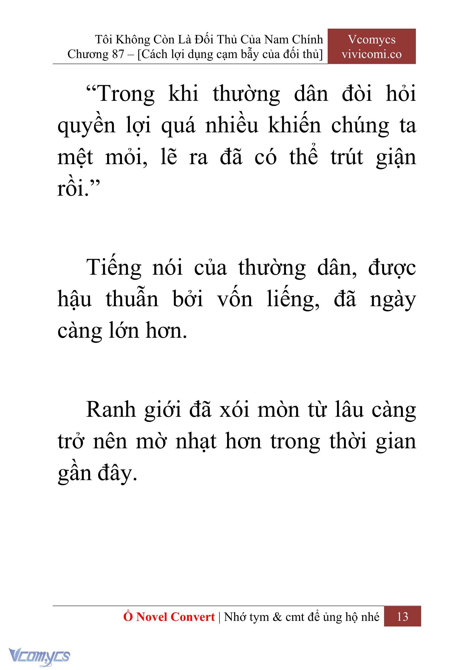 [Novel] Tôi Không Còn Là Đối Thủ Của Nam Chính Chap 87 - Next Chap 88