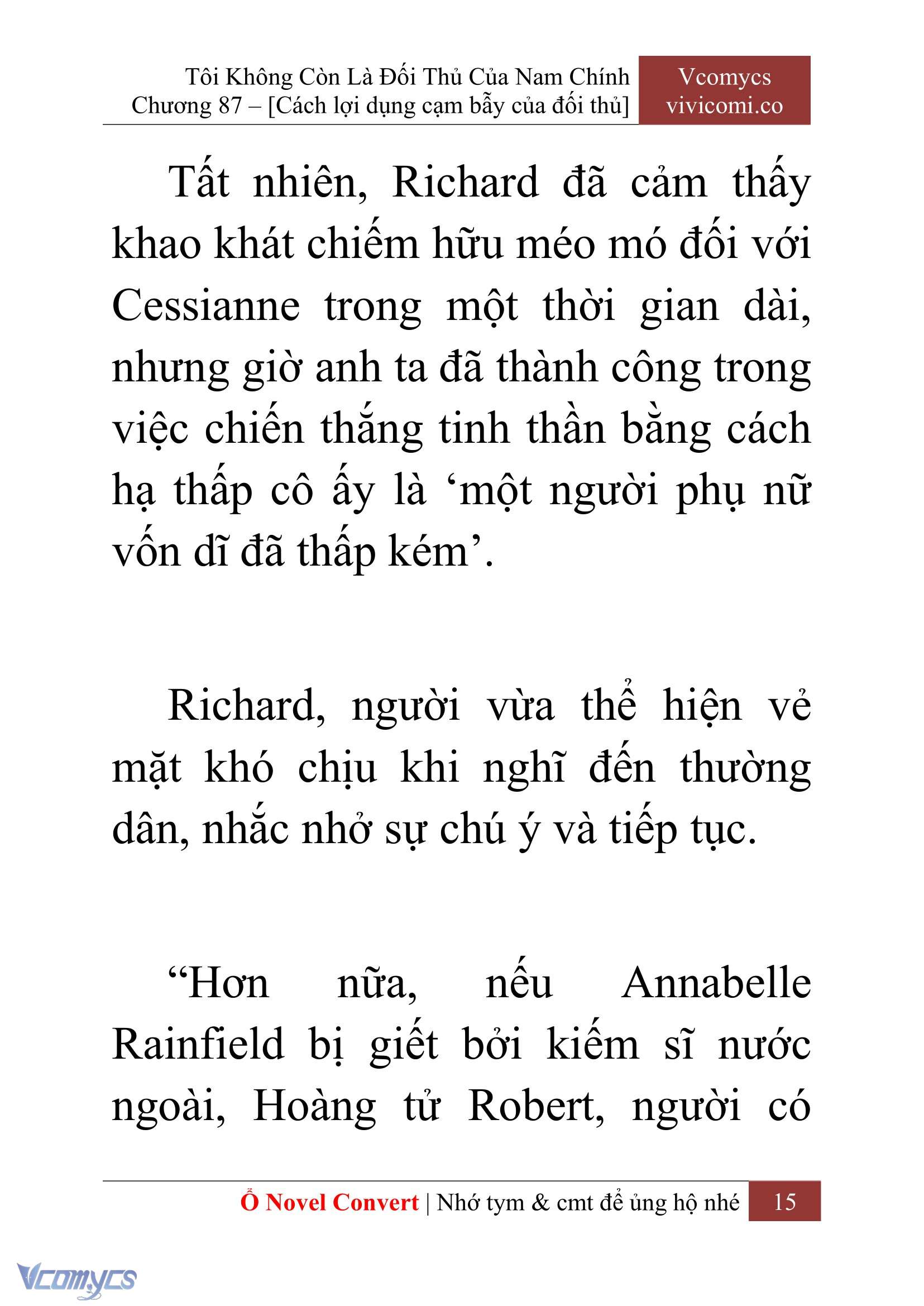 [Novel] Tôi Không Còn Là Đối Thủ Của Nam Chính Chap 87 - Next Chap 88