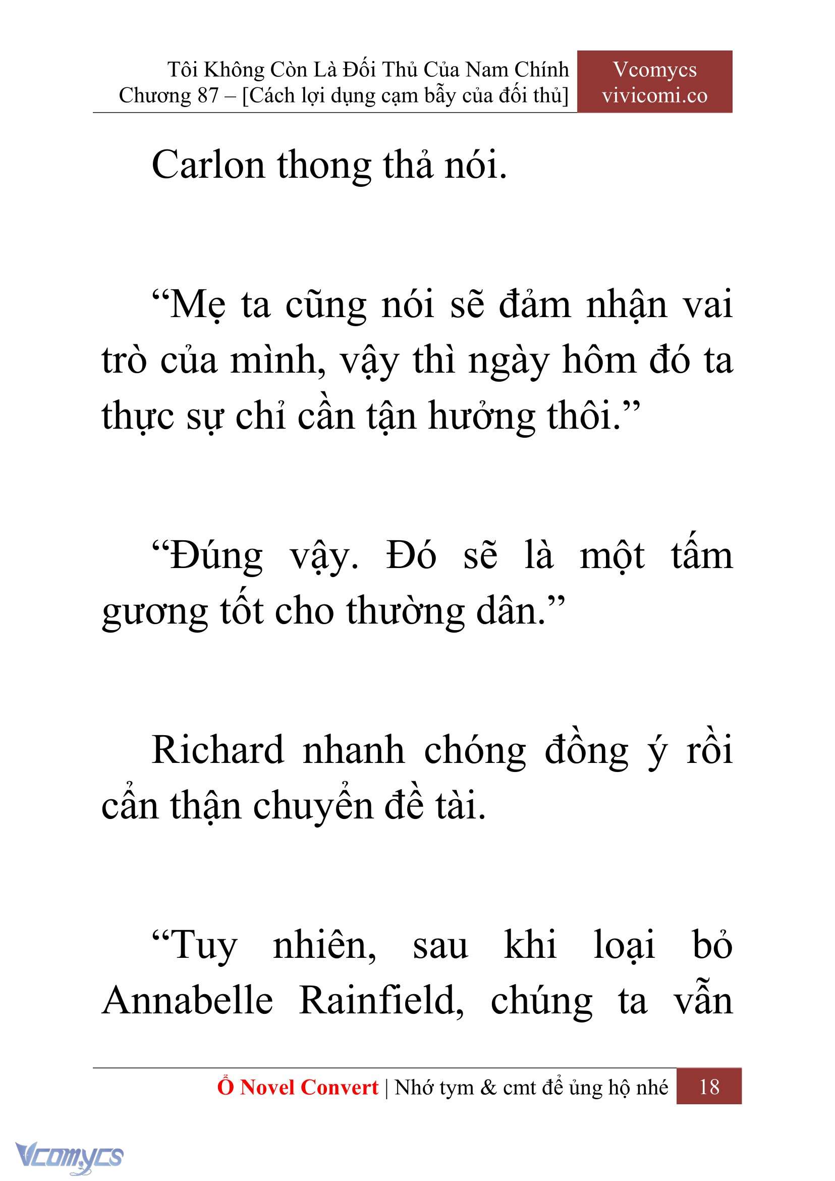 [Novel] Tôi Không Còn Là Đối Thủ Của Nam Chính Chap 87 - Next Chap 88