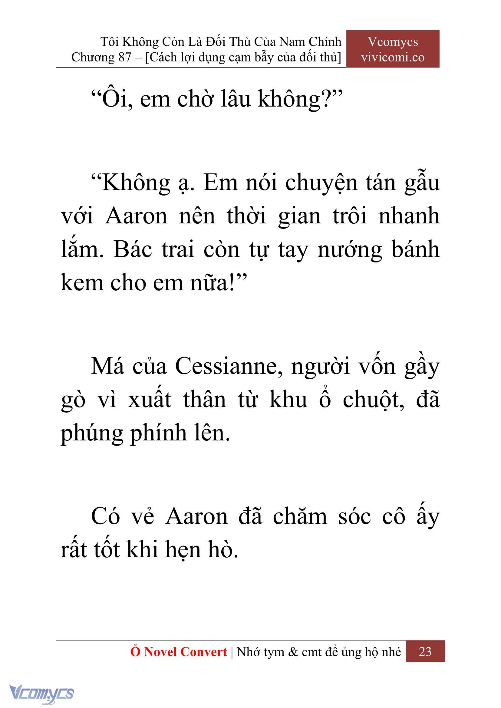 [Novel] Tôi Không Còn Là Đối Thủ Của Nam Chính Chap 87 - Next Chap 88