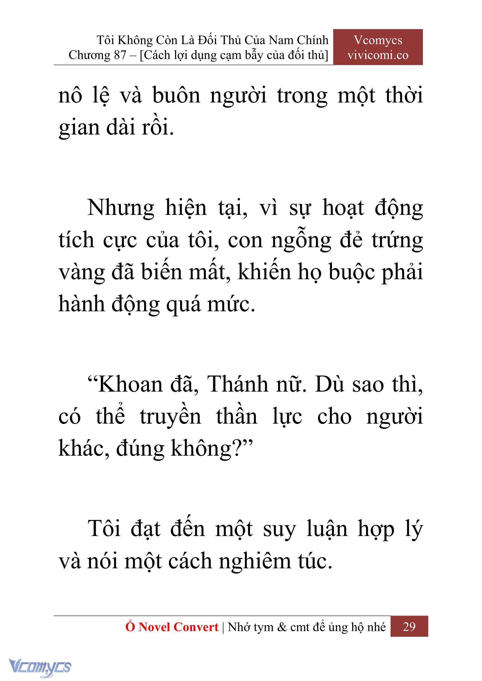 [Novel] Tôi Không Còn Là Đối Thủ Của Nam Chính Chap 87 - Next Chap 88