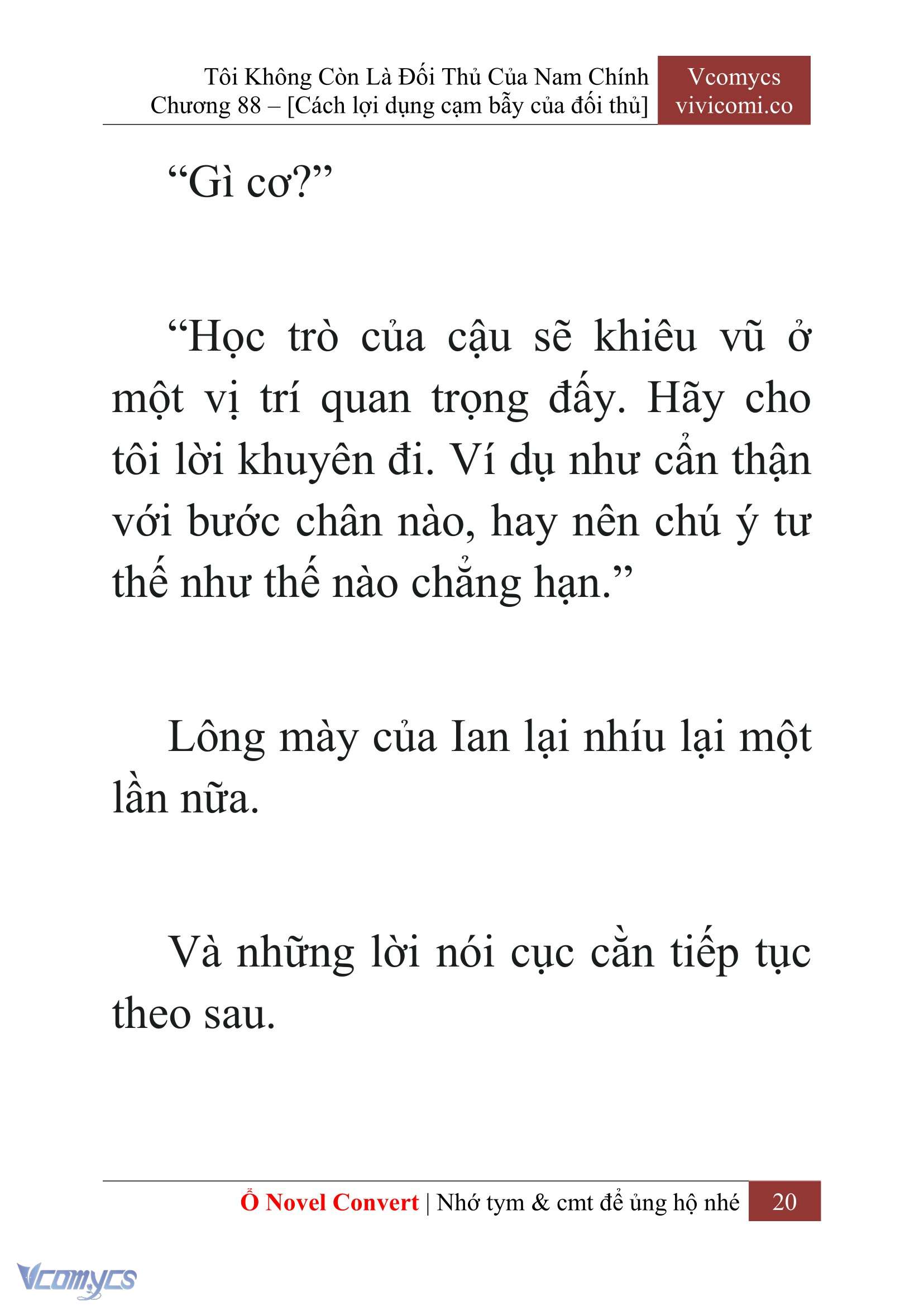 [Novel] Tôi Không Còn Là Đối Thủ Của Nam Chính Chap 88 - Next Chap 89