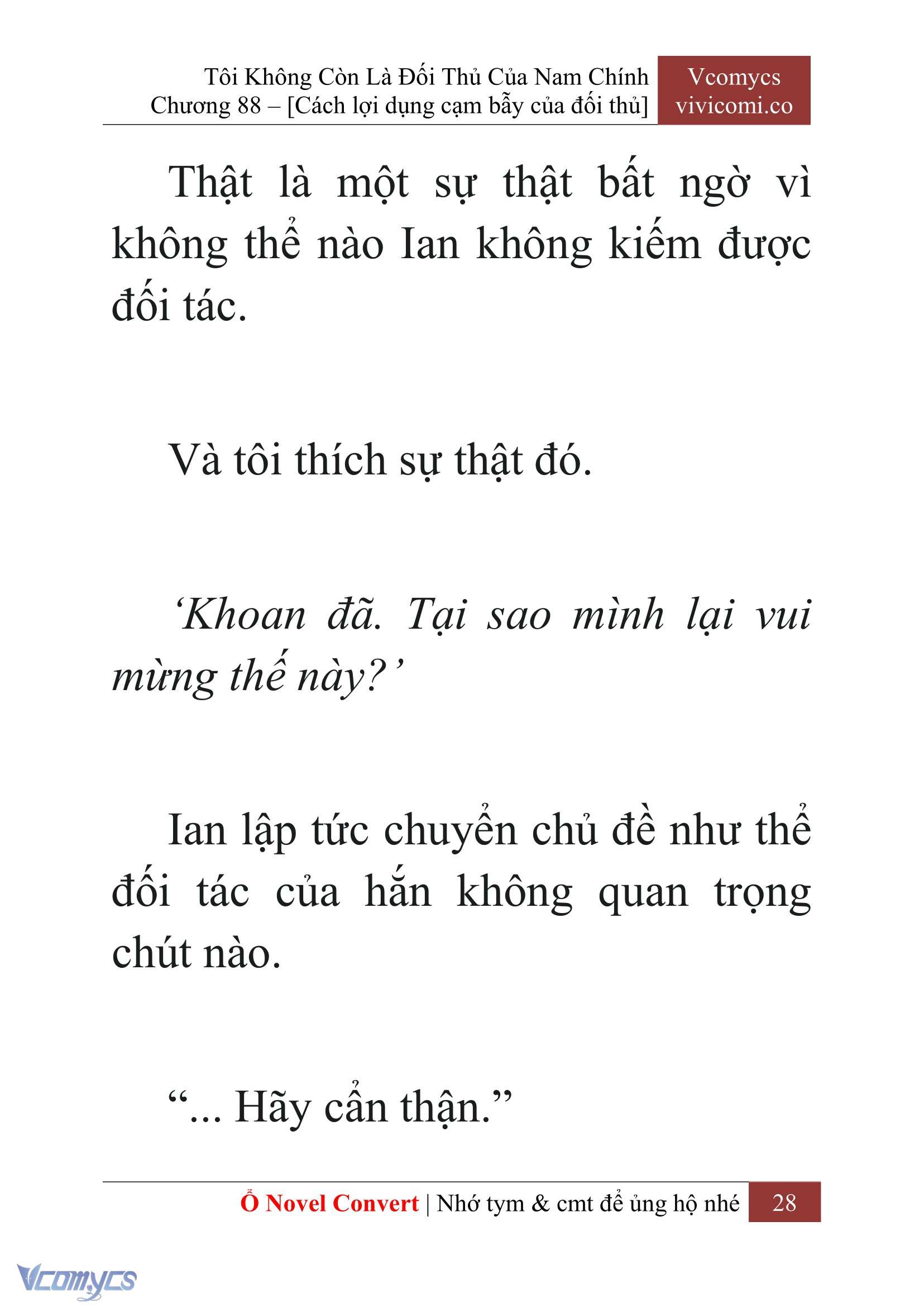[Novel] Tôi Không Còn Là Đối Thủ Của Nam Chính Chap 88 - Next Chap 89