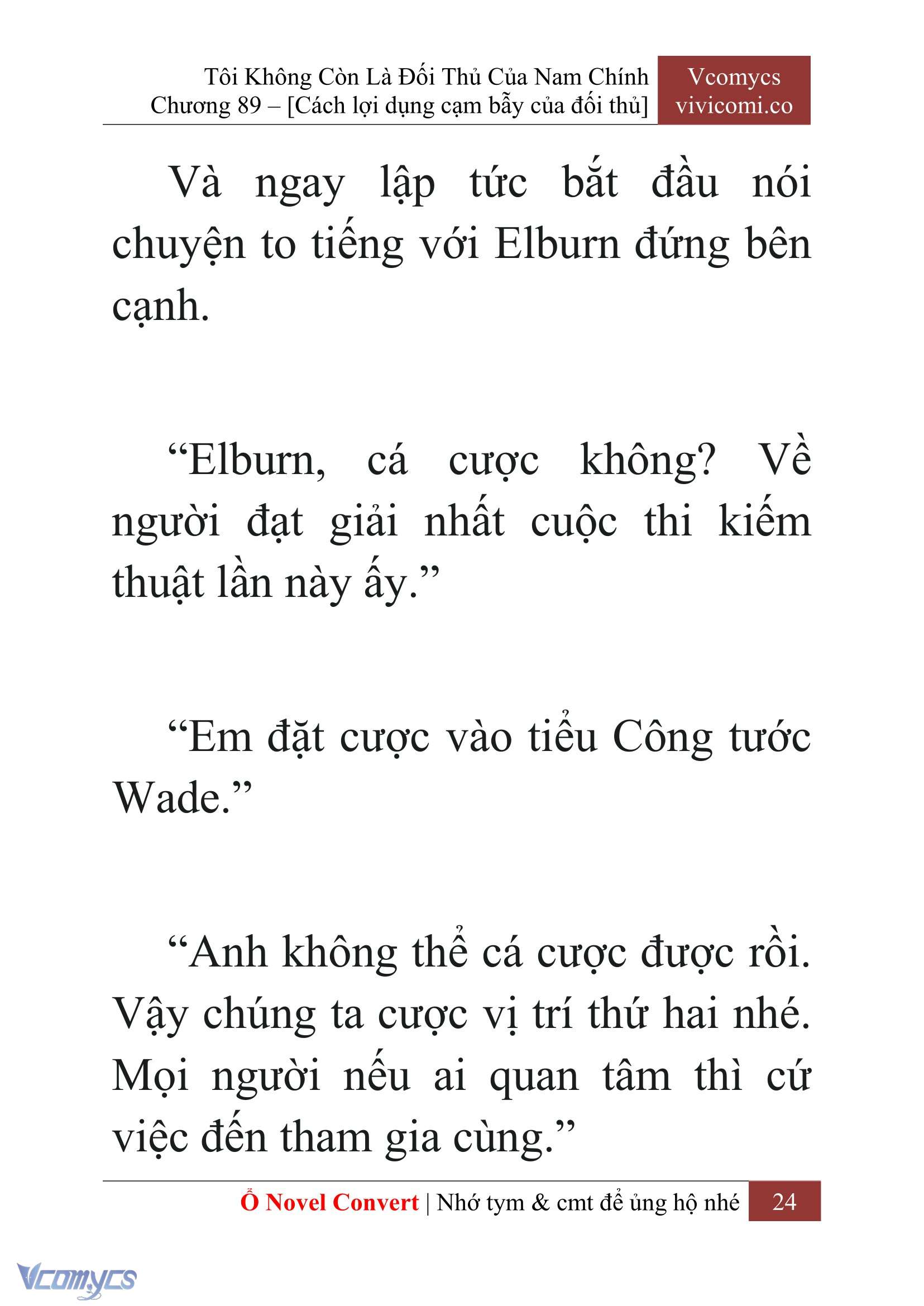 [Novel] Tôi Không Còn Là Đối Thủ Của Nam Chính Chap 89 - Next Chap 90
