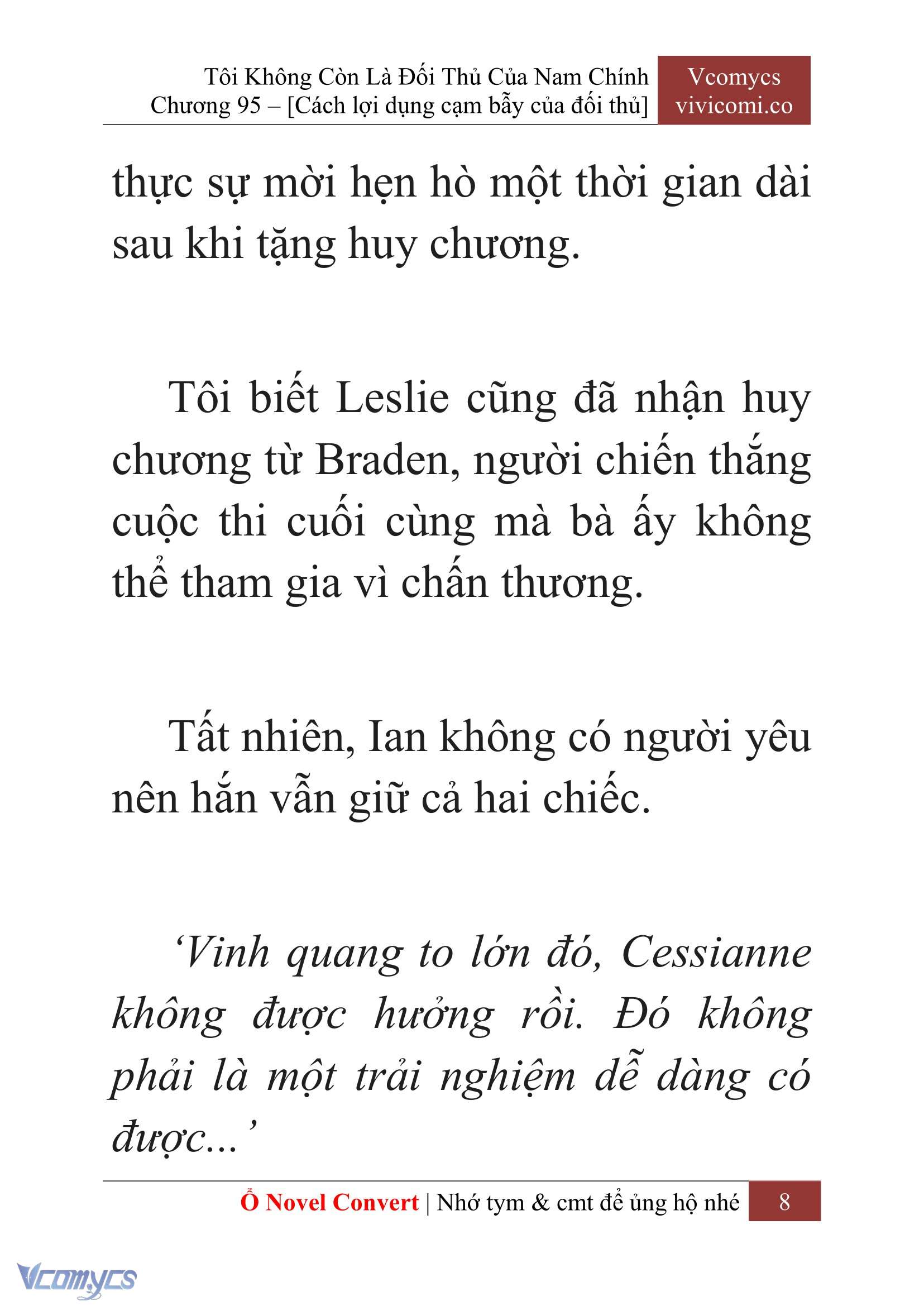 [Novel] Tôi Không Còn Là Đối Thủ Của Nam Chính Chap 95 - Next Chap 96