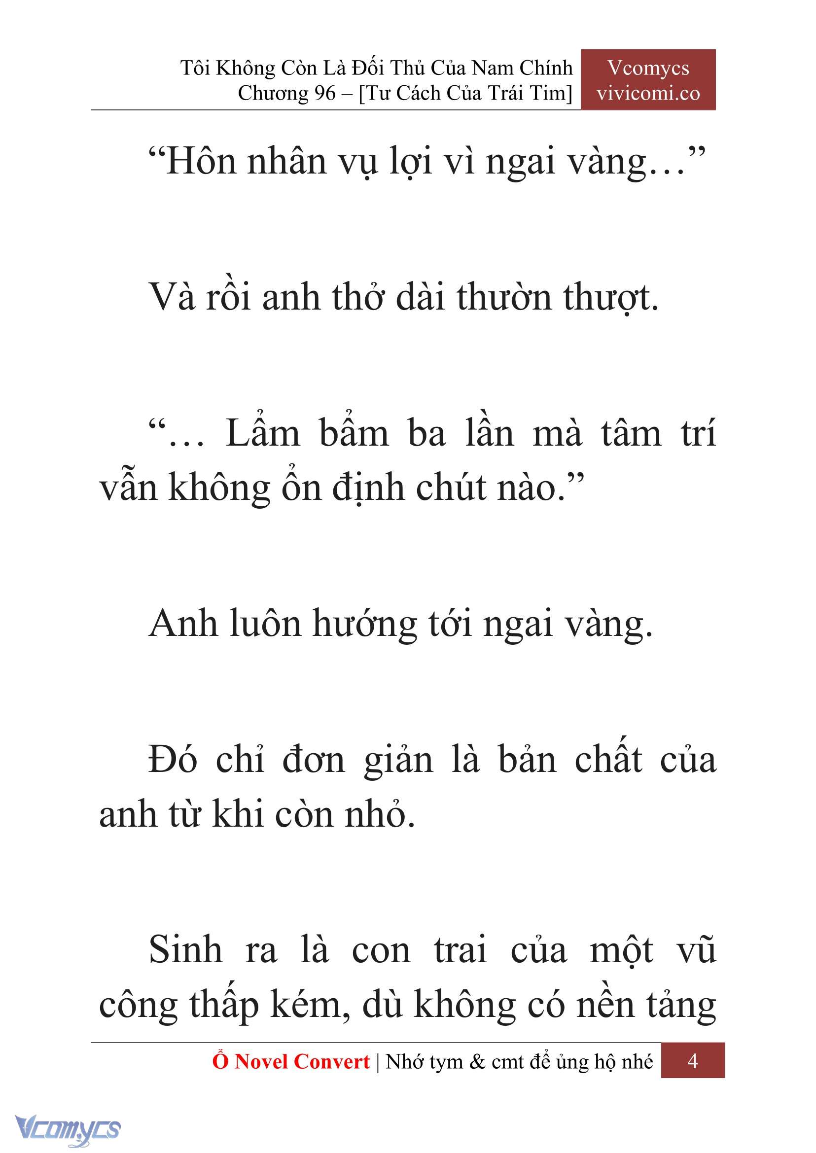 [Novel] Tôi Không Còn Là Đối Thủ Của Nam Chính Chap 96 - Next Chap 97